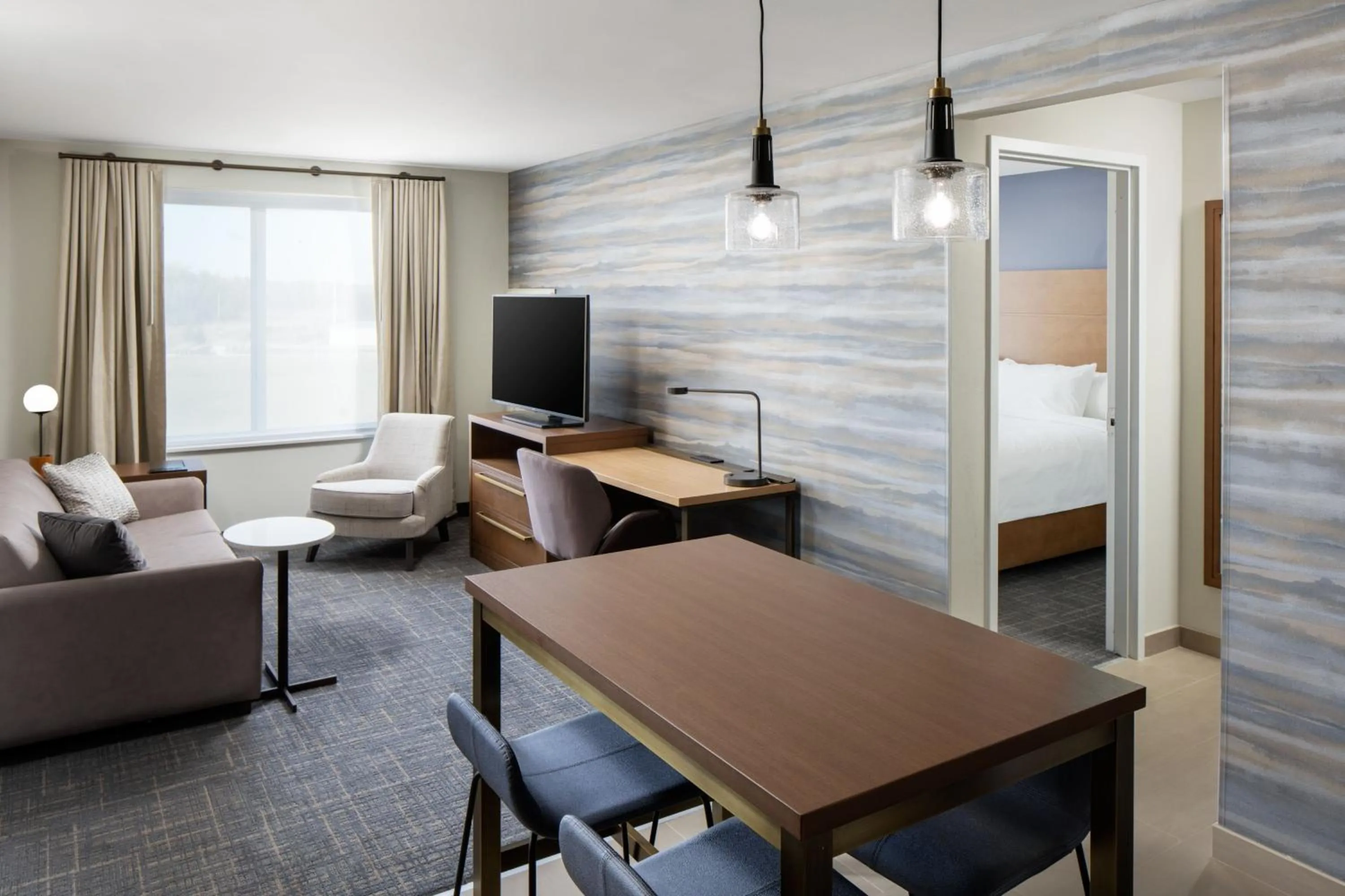 Living room, Bed in Residence Inn by Marriott Tampa Wesley Chapel