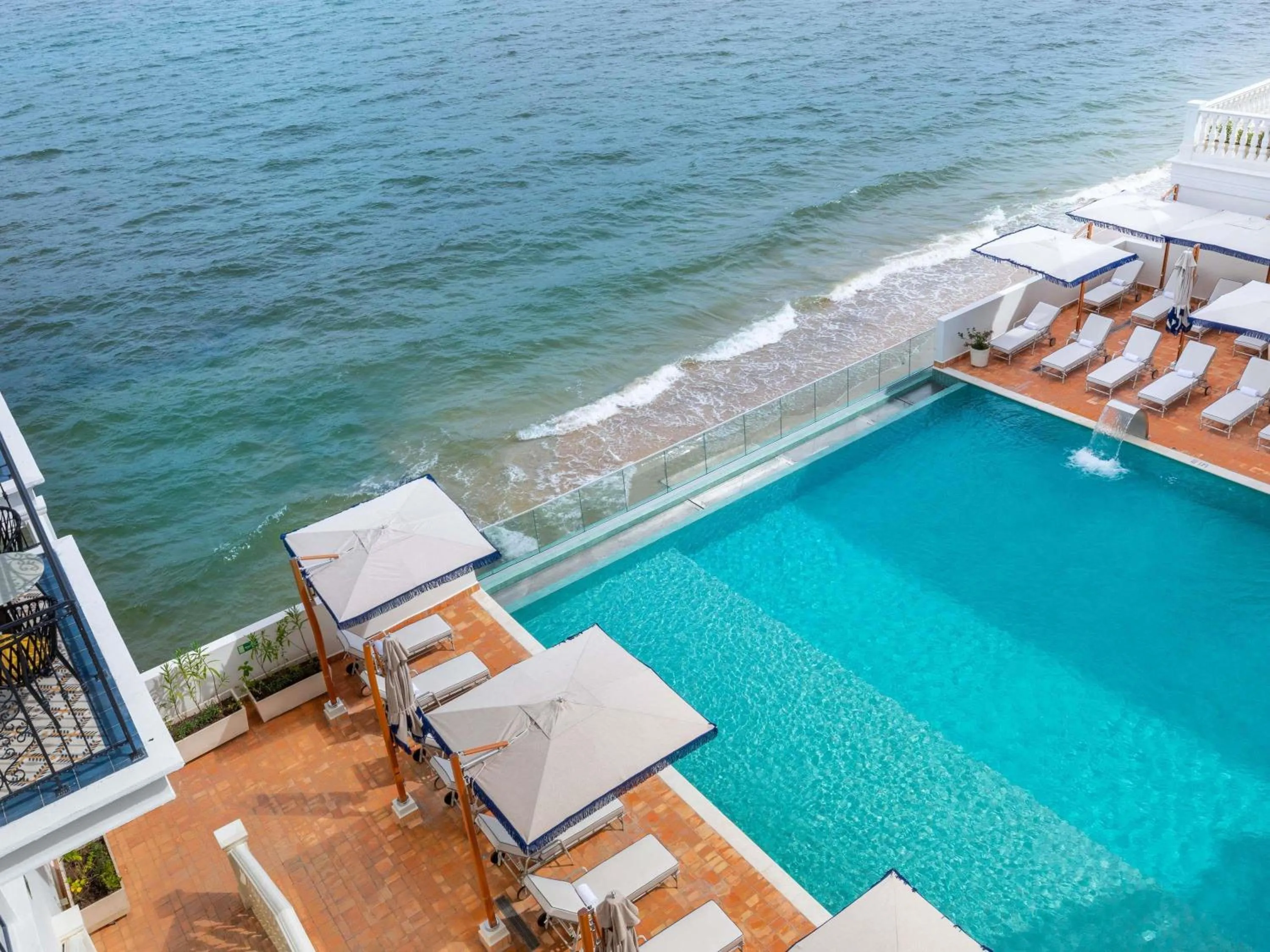 Pool view in Sofitel Legend Casco Viejo, Panama City