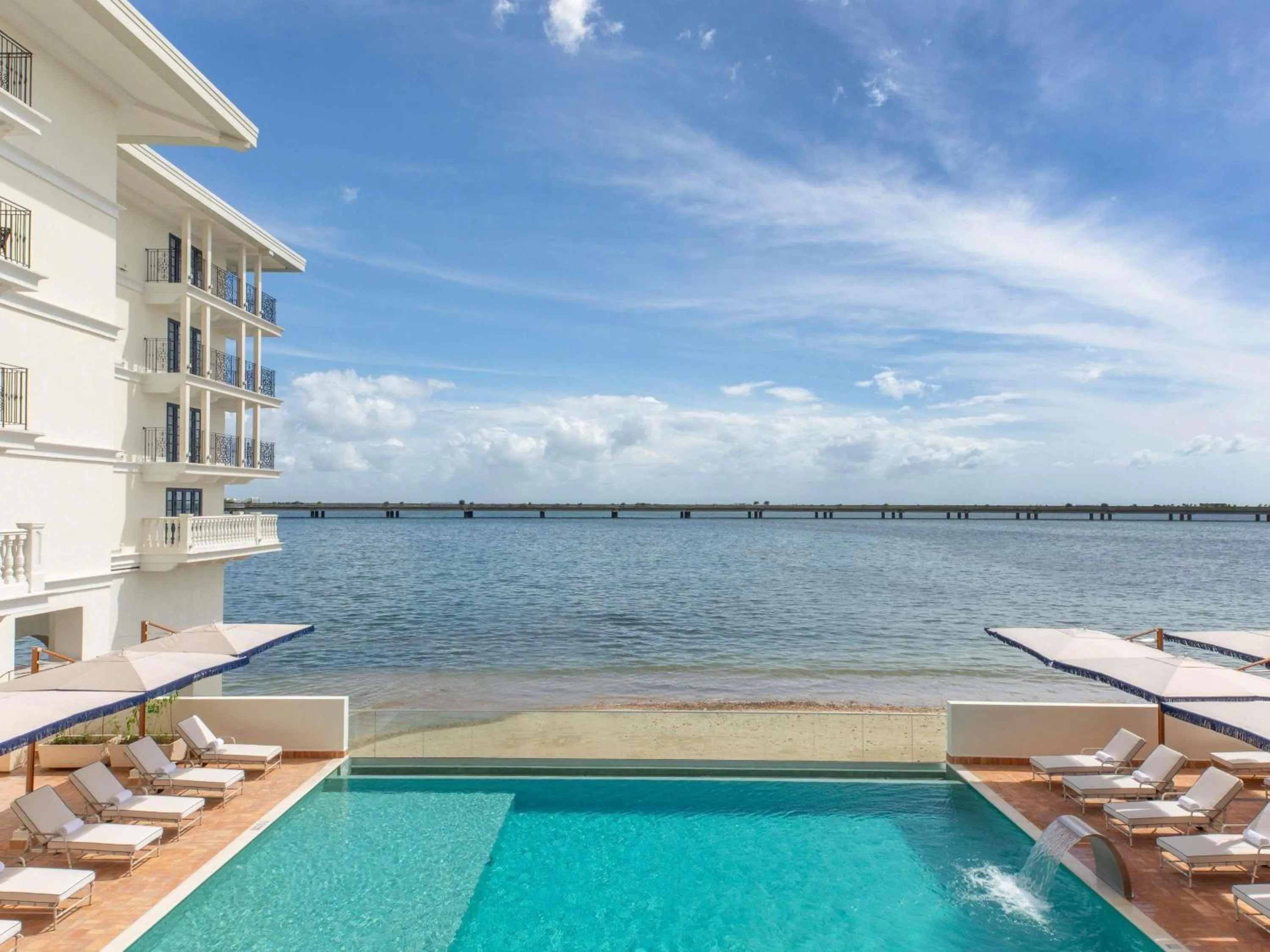 Pool view in Sofitel Legend Casco Viejo, Panama City