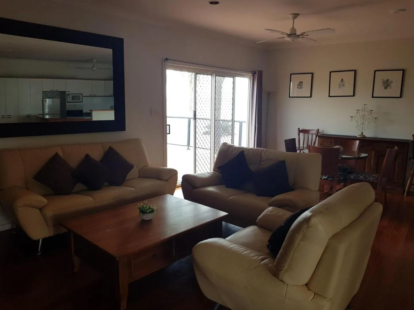 Seating area in Squid's Ink Motel