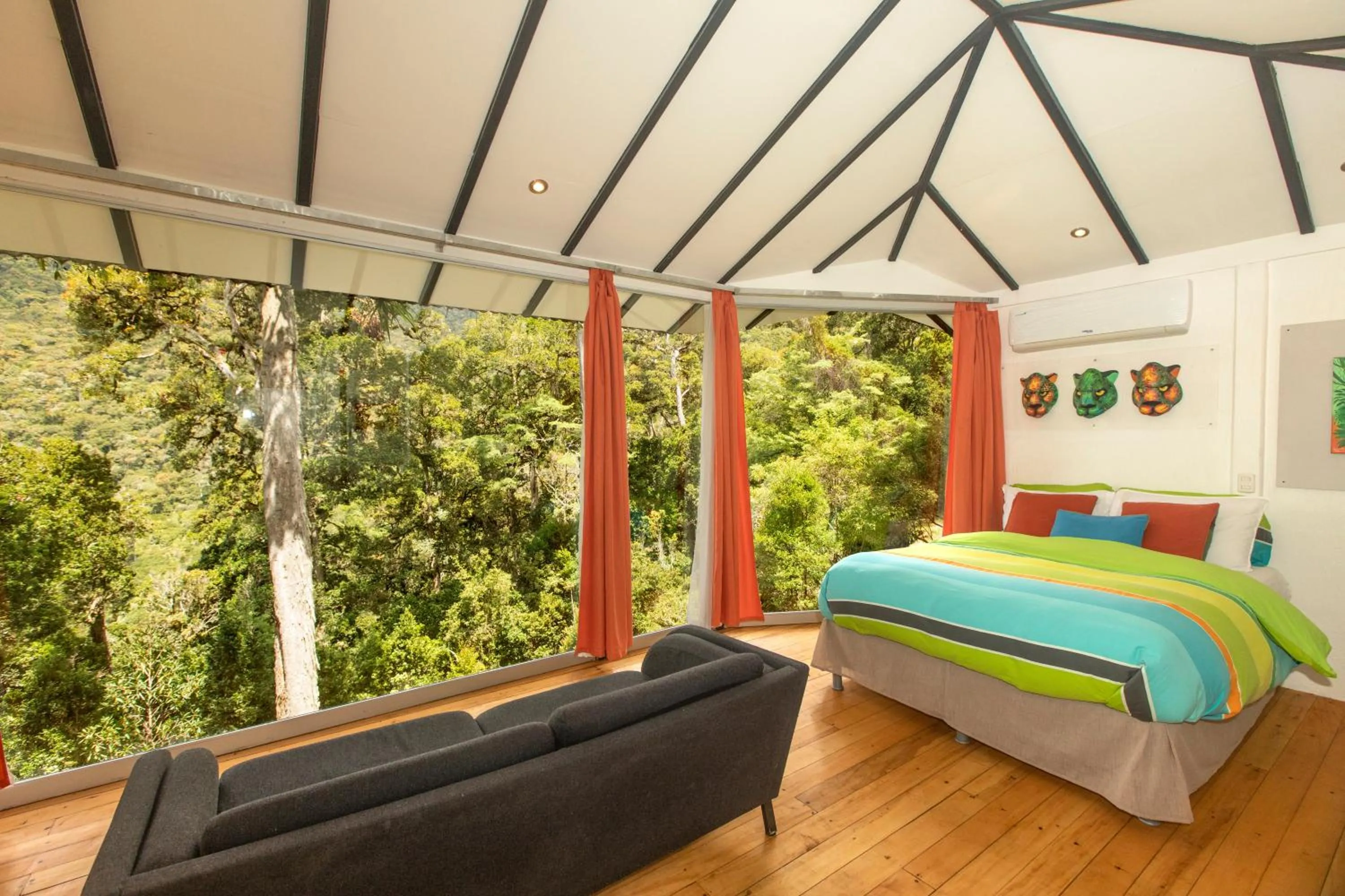 View (from property/room), Bed in Dantica Cloud Forest Lodge