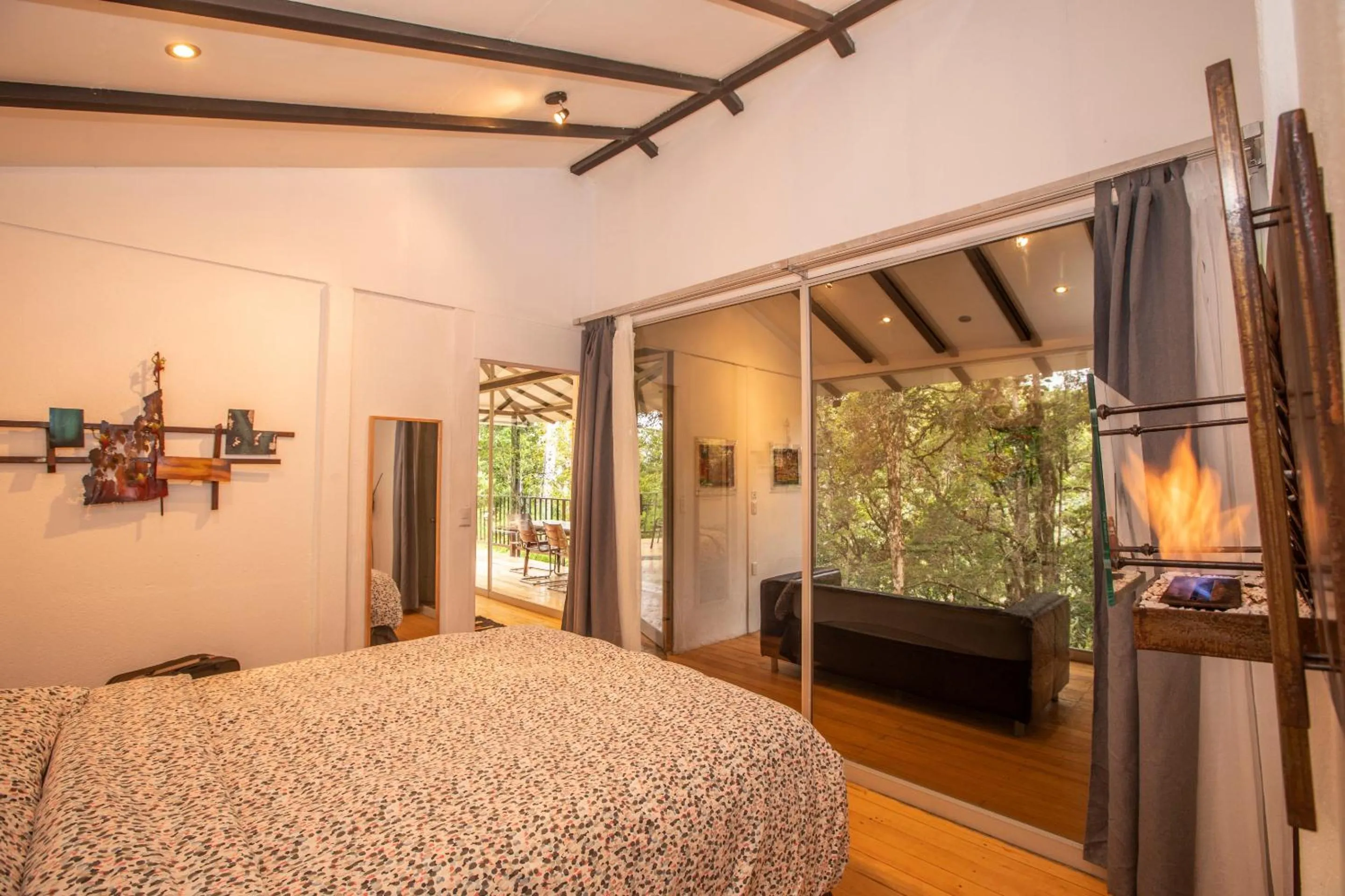 View (from property/room), Bed in Dantica Cloud Forest Lodge