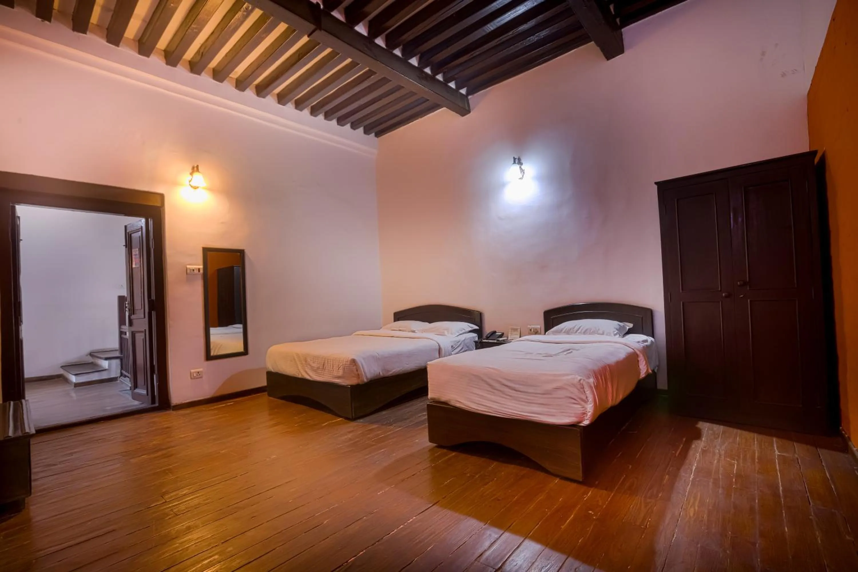 Bed in Hukum Darbar Restaurant & Hotel