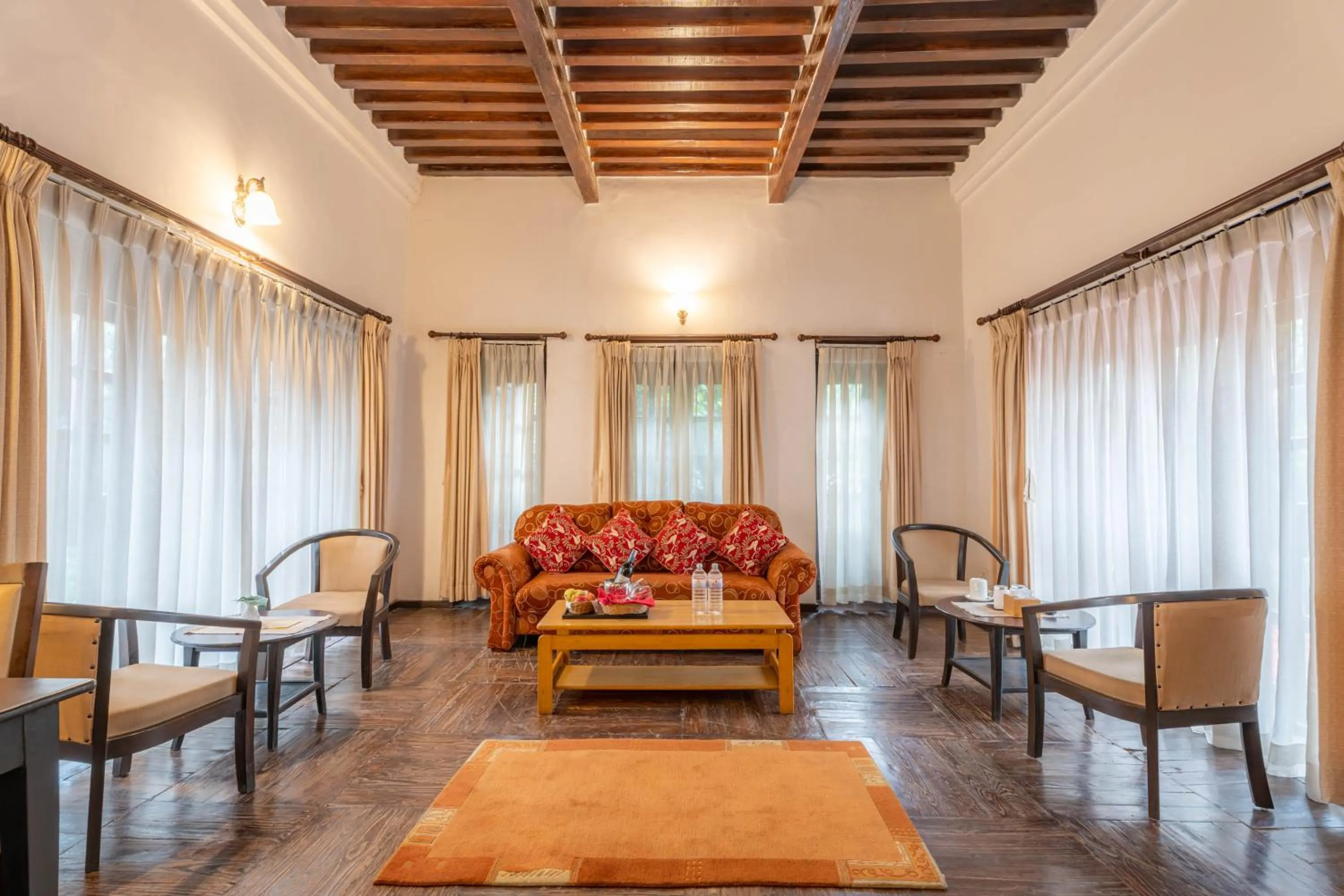 Seating area in Hukum Darbar Restaurant & Hotel