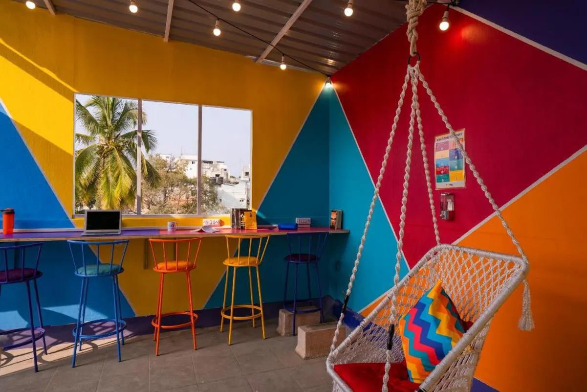 Seating area in goSTOPS Bengaluru, Gandhi Nagar Majestic