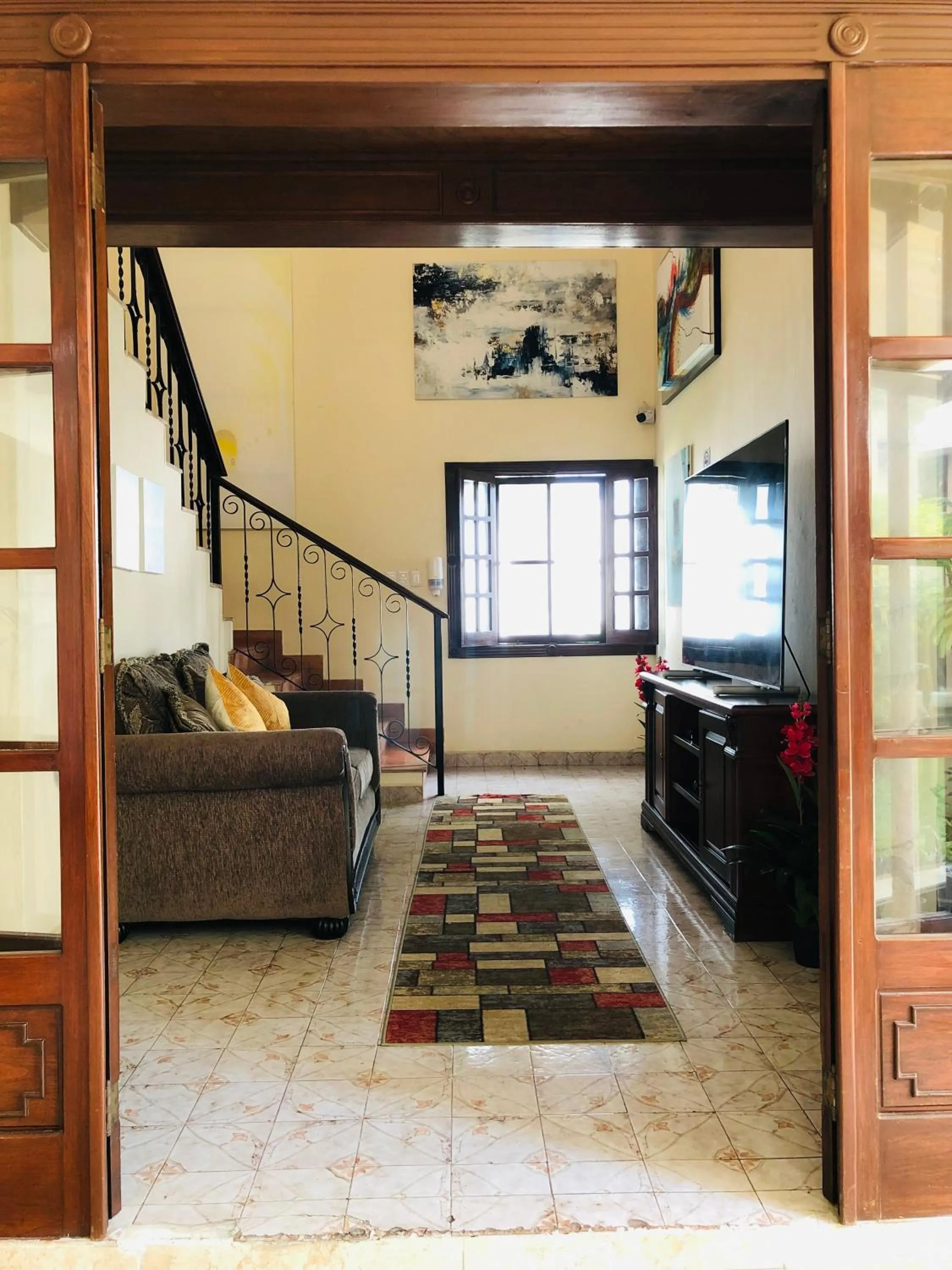 Communal lounge/ TV room, Bed in Hotel Boutique Villas Segovia Cozumel