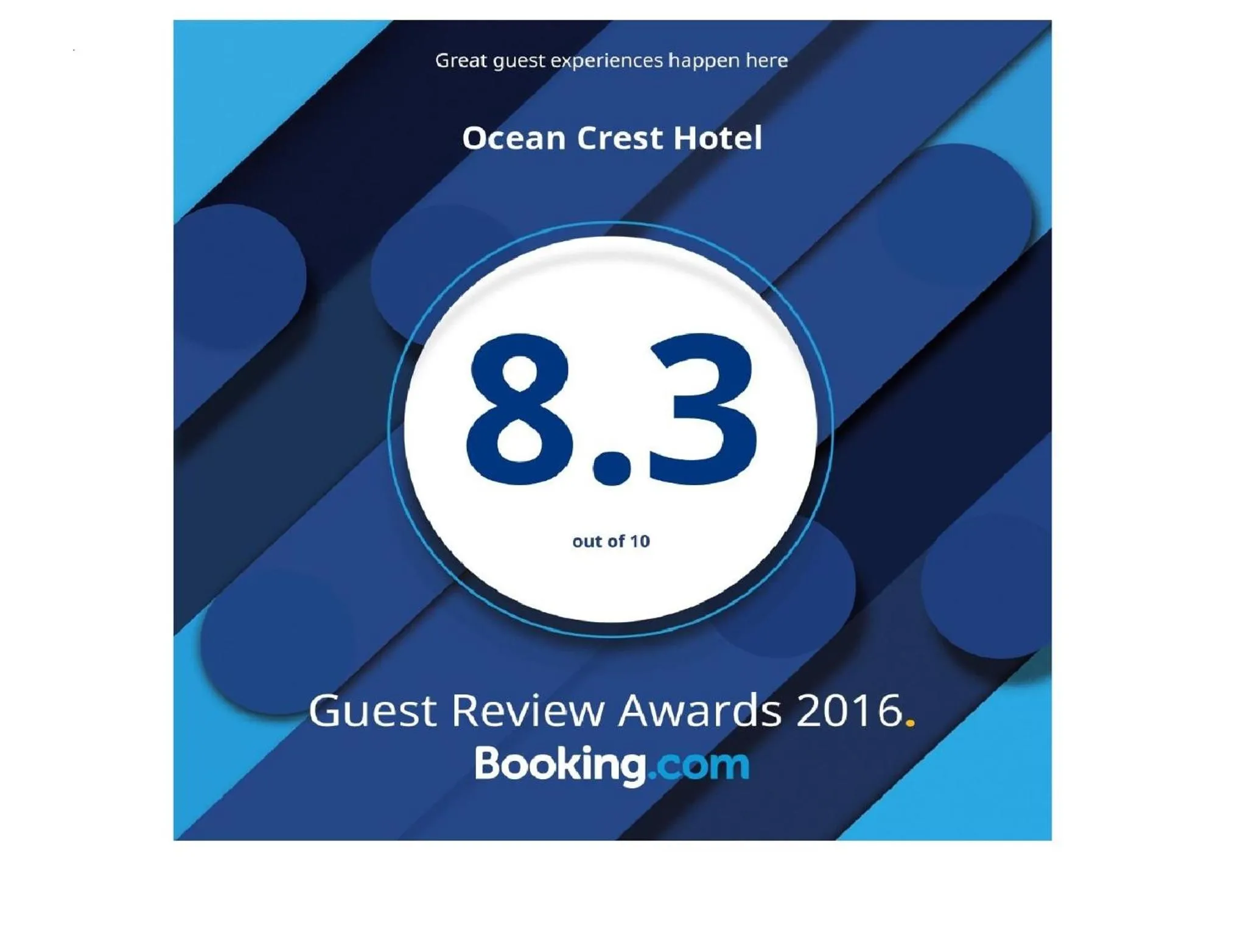 Certificate/Award in Ocean Crest Hotel