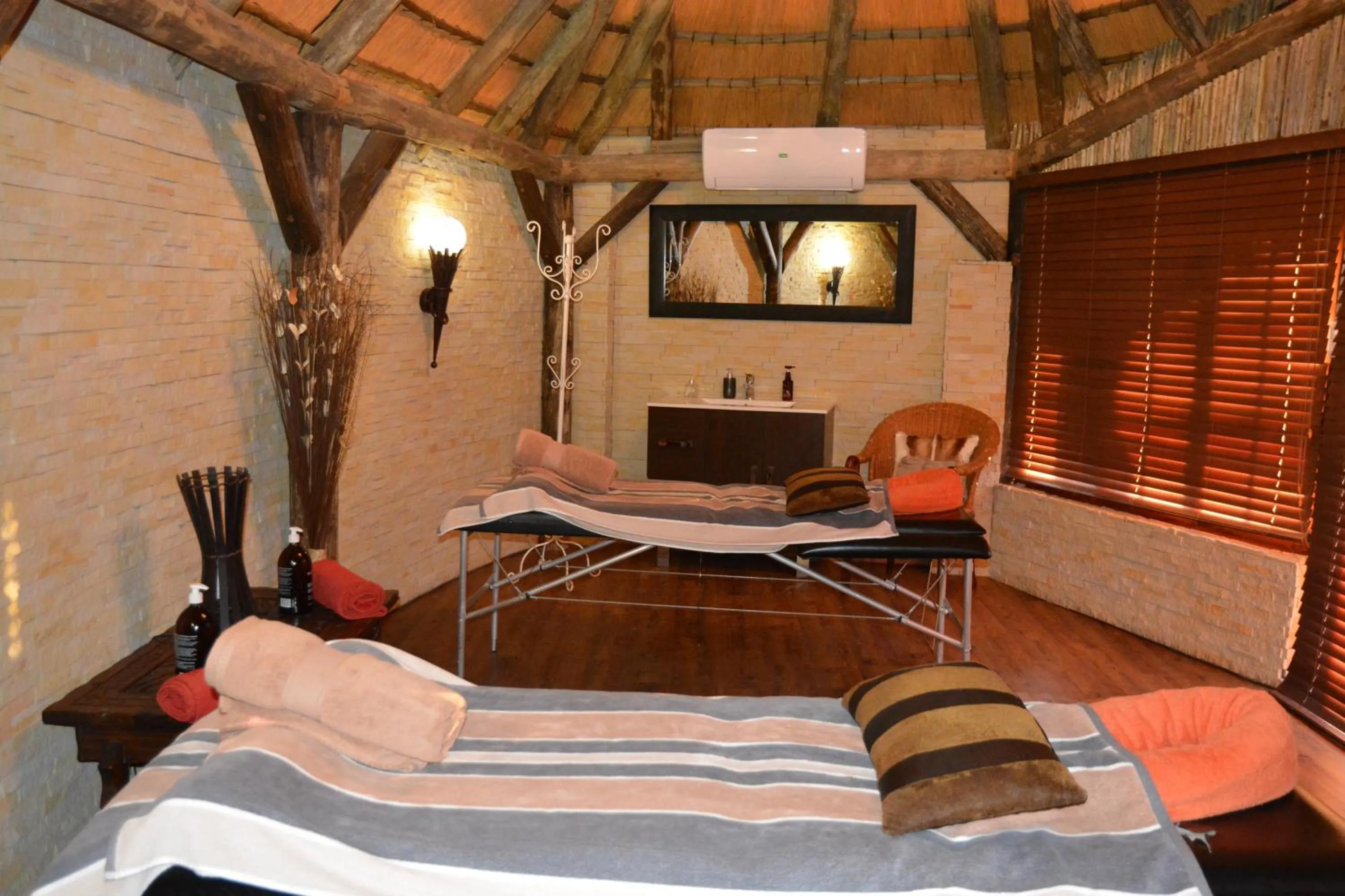 Bed in Zebra Kalahari Lodge