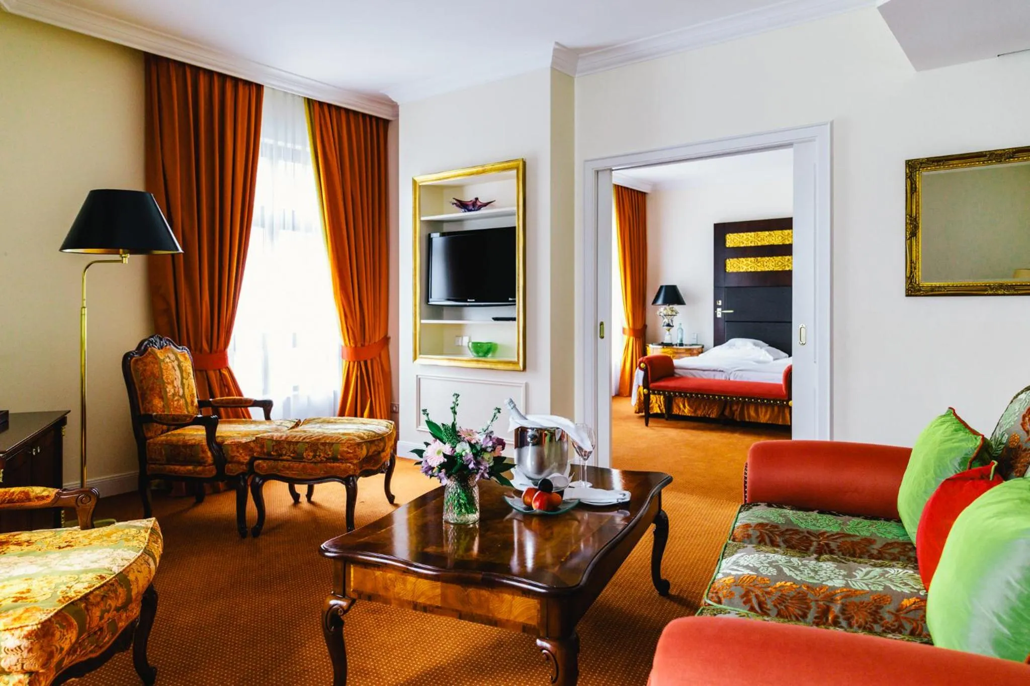 Bed in Relais & Châteaux Bülow Palais