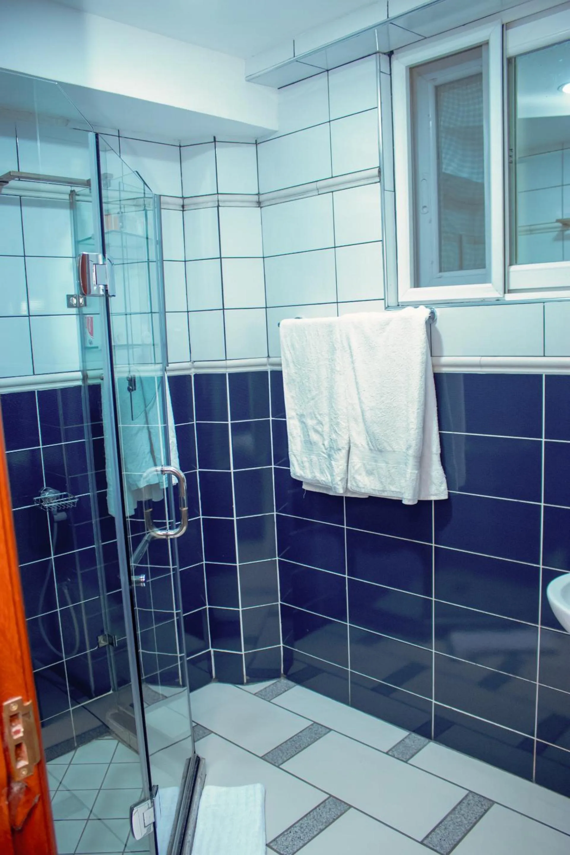 Bathroom in seven skies hotel