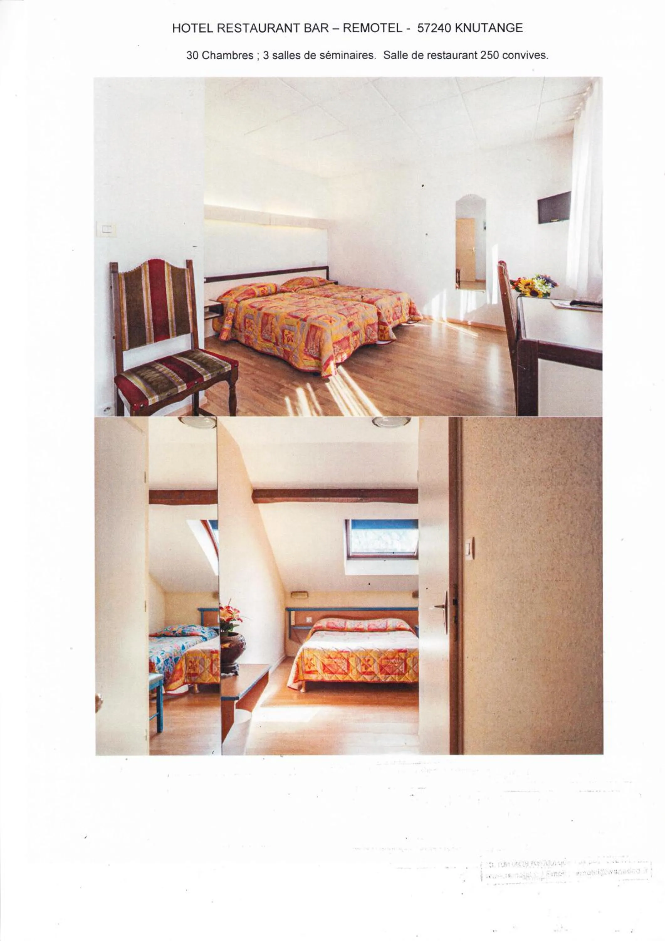 Bed in Logis Hotel Restaurant Remotel