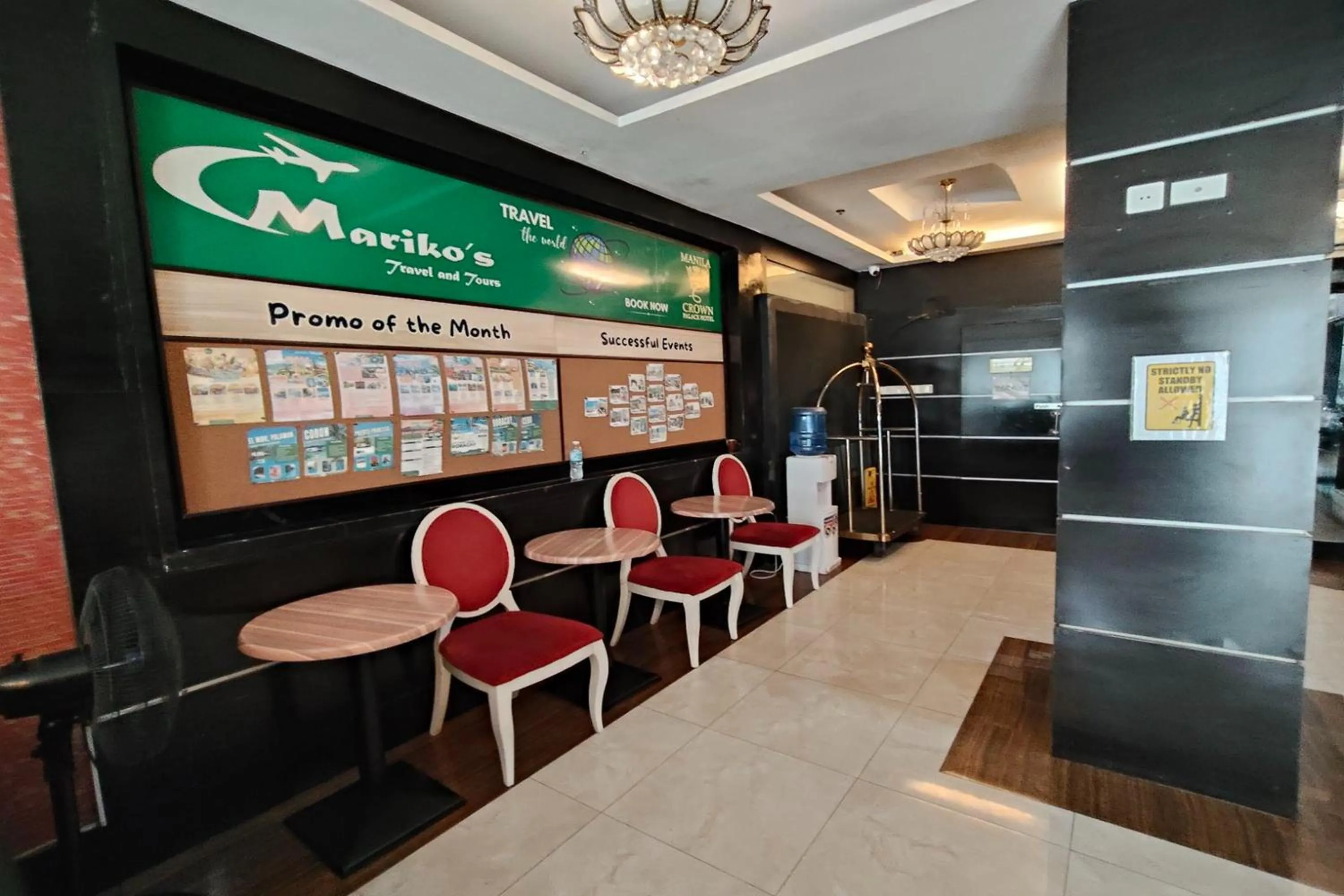 Seating area in Manila Crown Palace Hotel