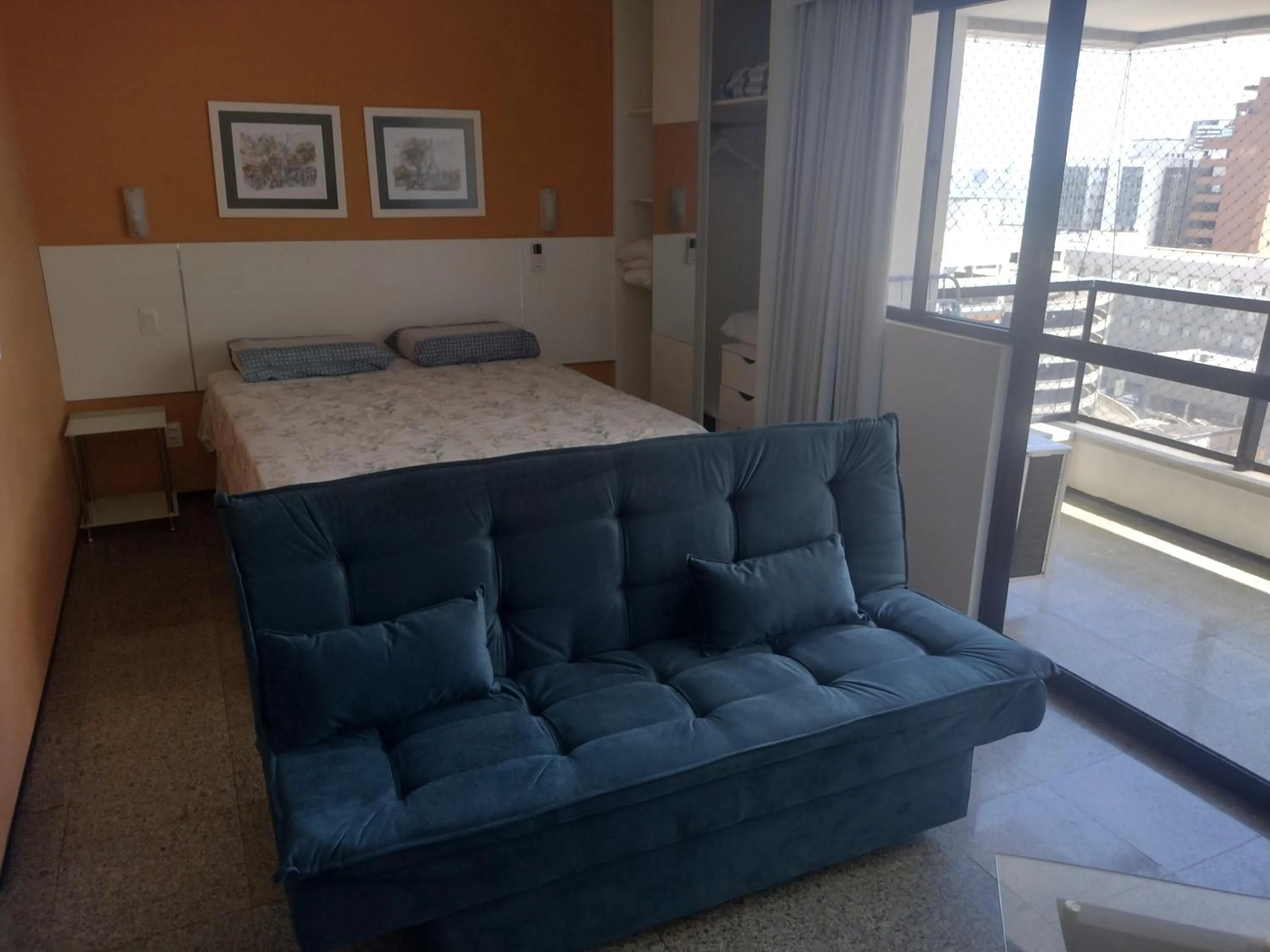 Living room, Bed in Via Venetto Flat próximo a feirinha da beira-mar Fortaleza