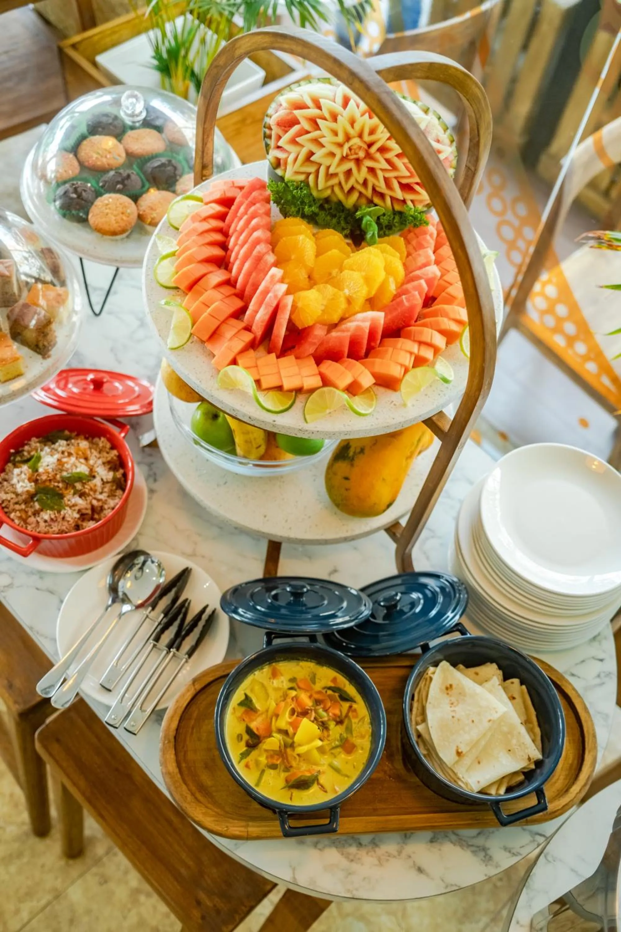 Buffet breakfast in Amber Beach Hotel