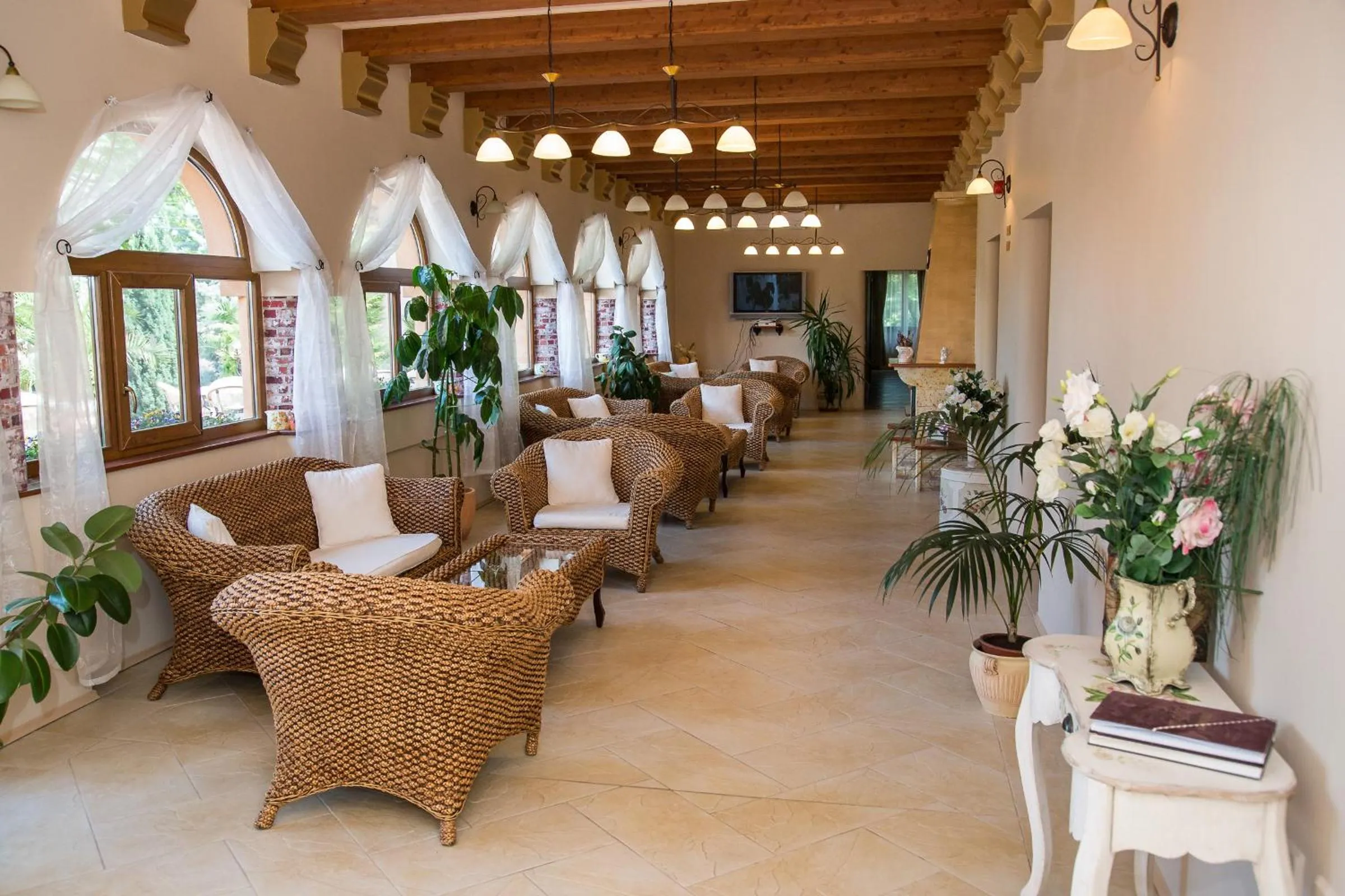 Seating area in Platan Garden Rooms & Restaurant