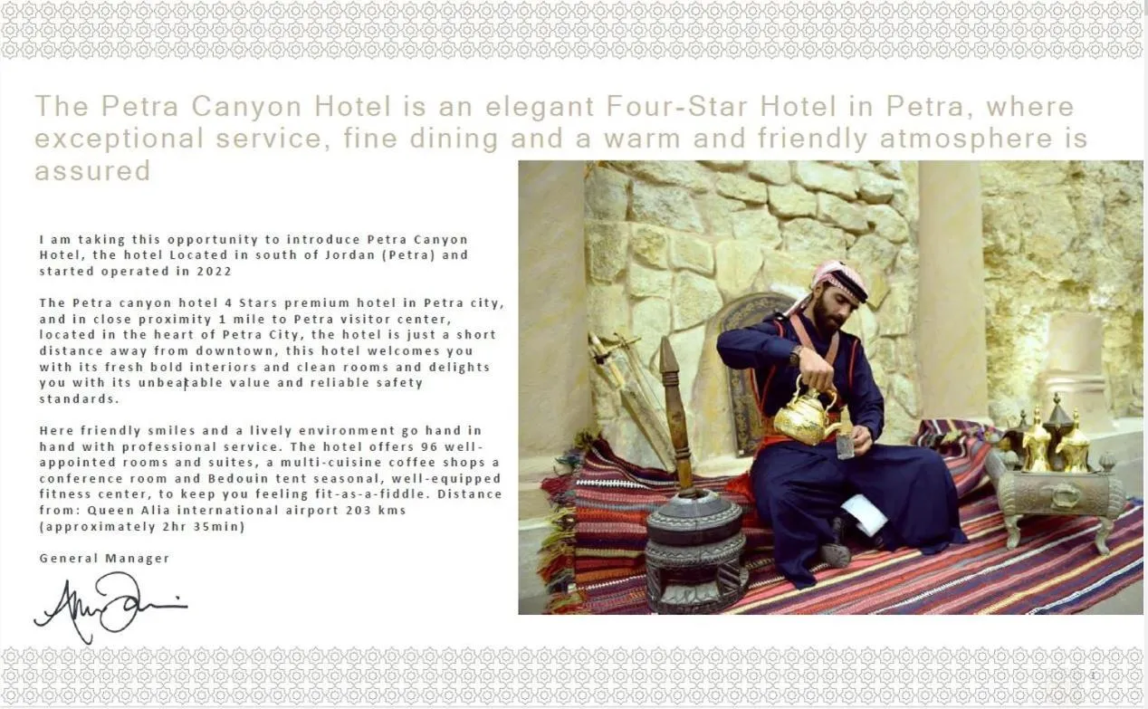 People in Petra Canyon Hotel