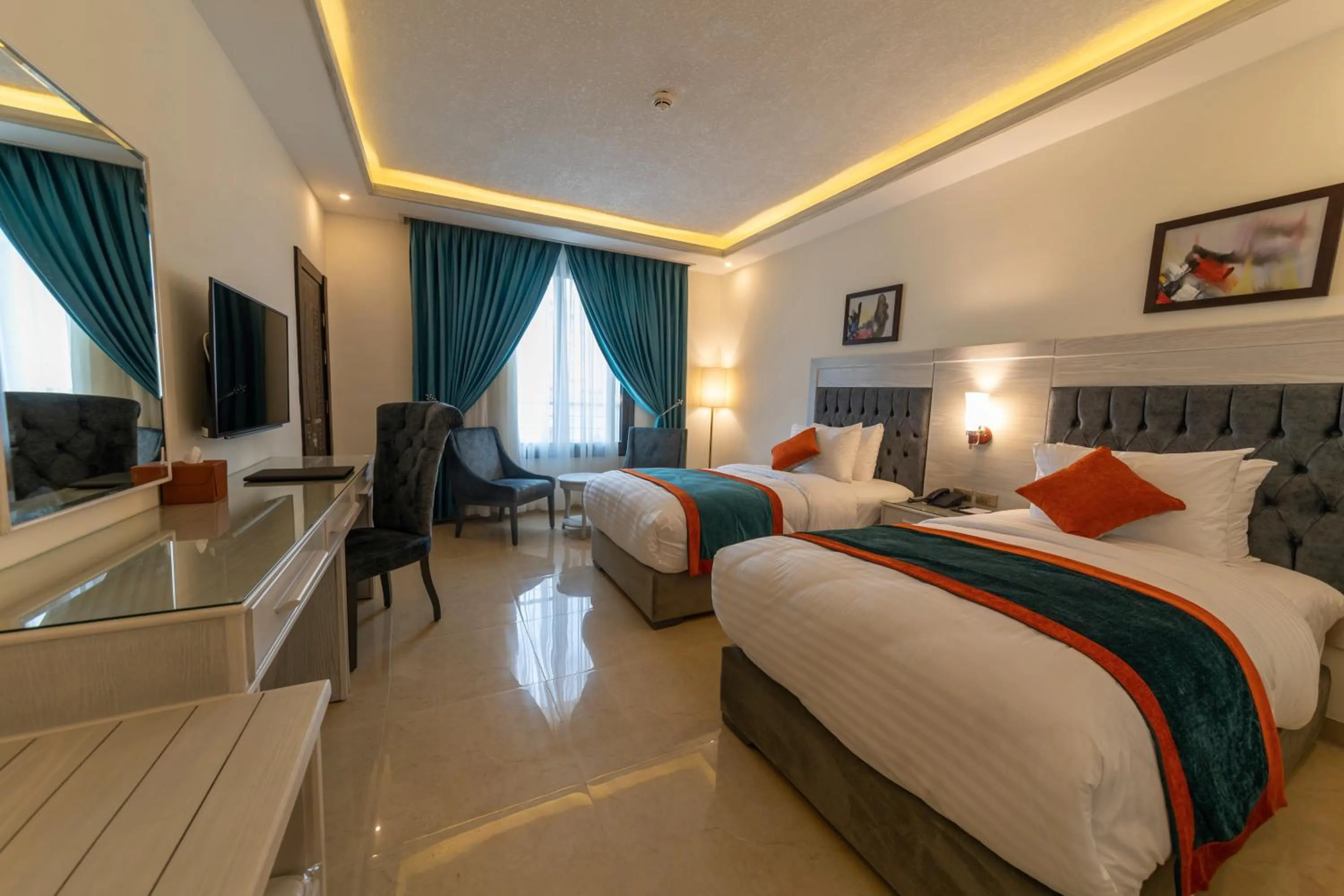 Bed in Petra Canyon Hotel