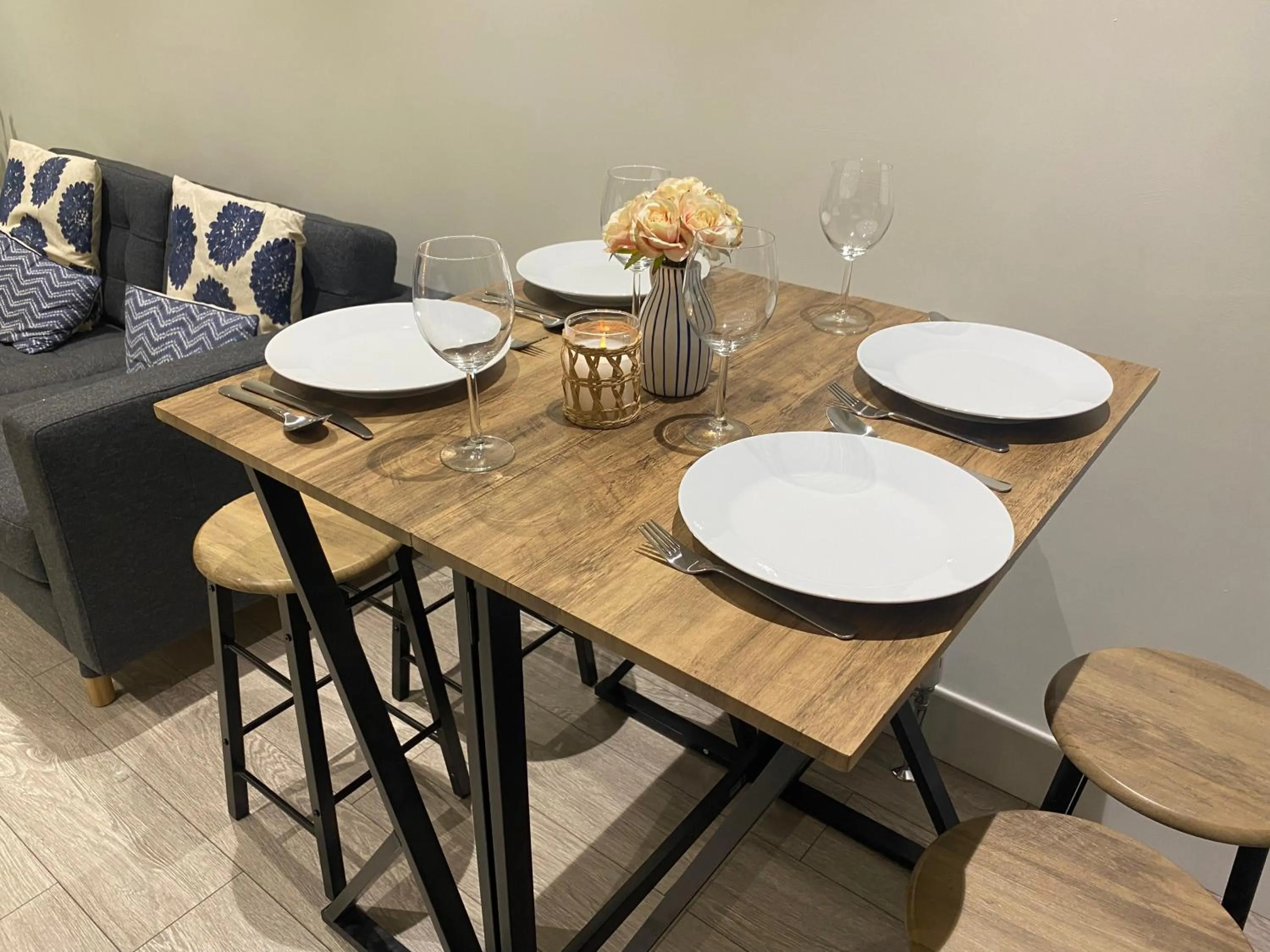 Living room in Gladstone Apartments by Bluebell Rooms