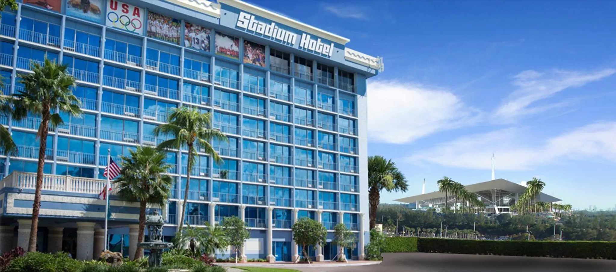Facade/entrance in Stadium Hotel