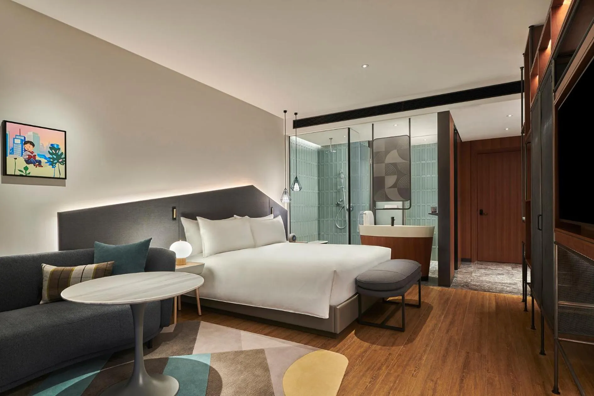 Photo of the whole room, Bed in Artyzen Habitat Qiantan Shanghai