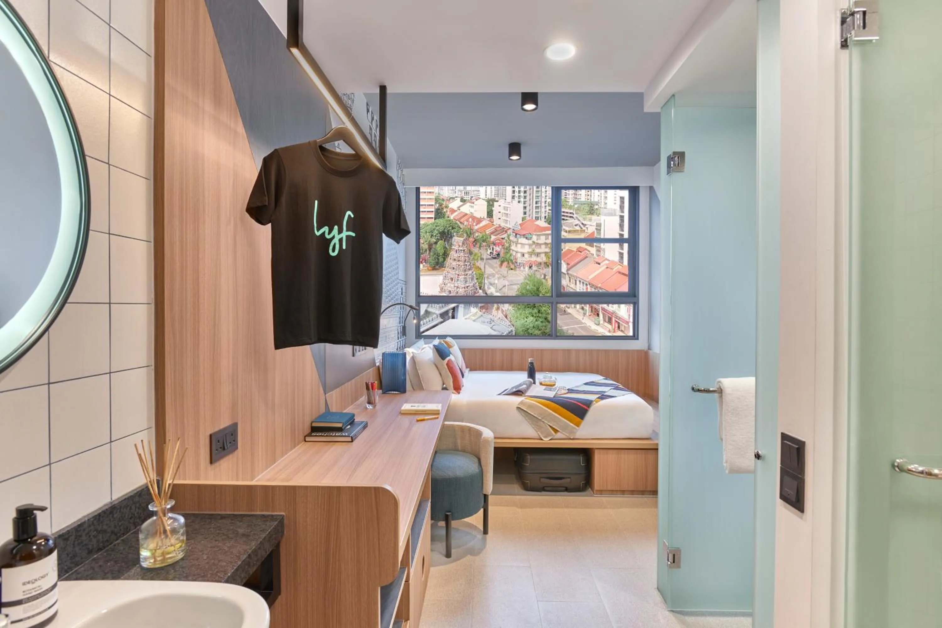 Bedroom, Bed in lyf Farrer Park Singapore