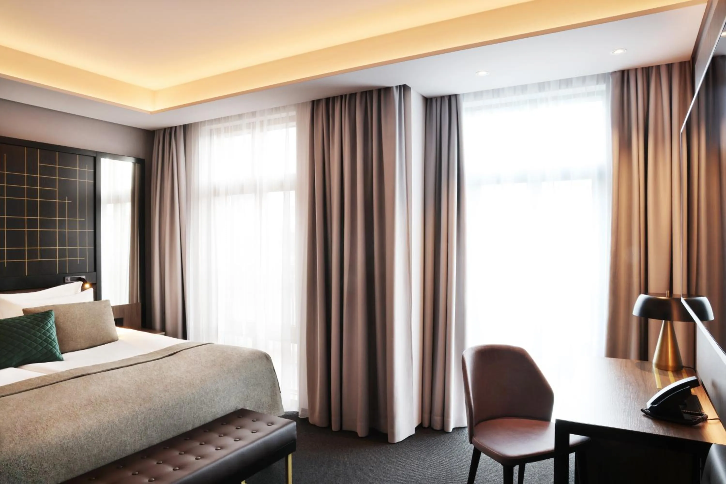 Bed in Hotel Reykjavík Saga