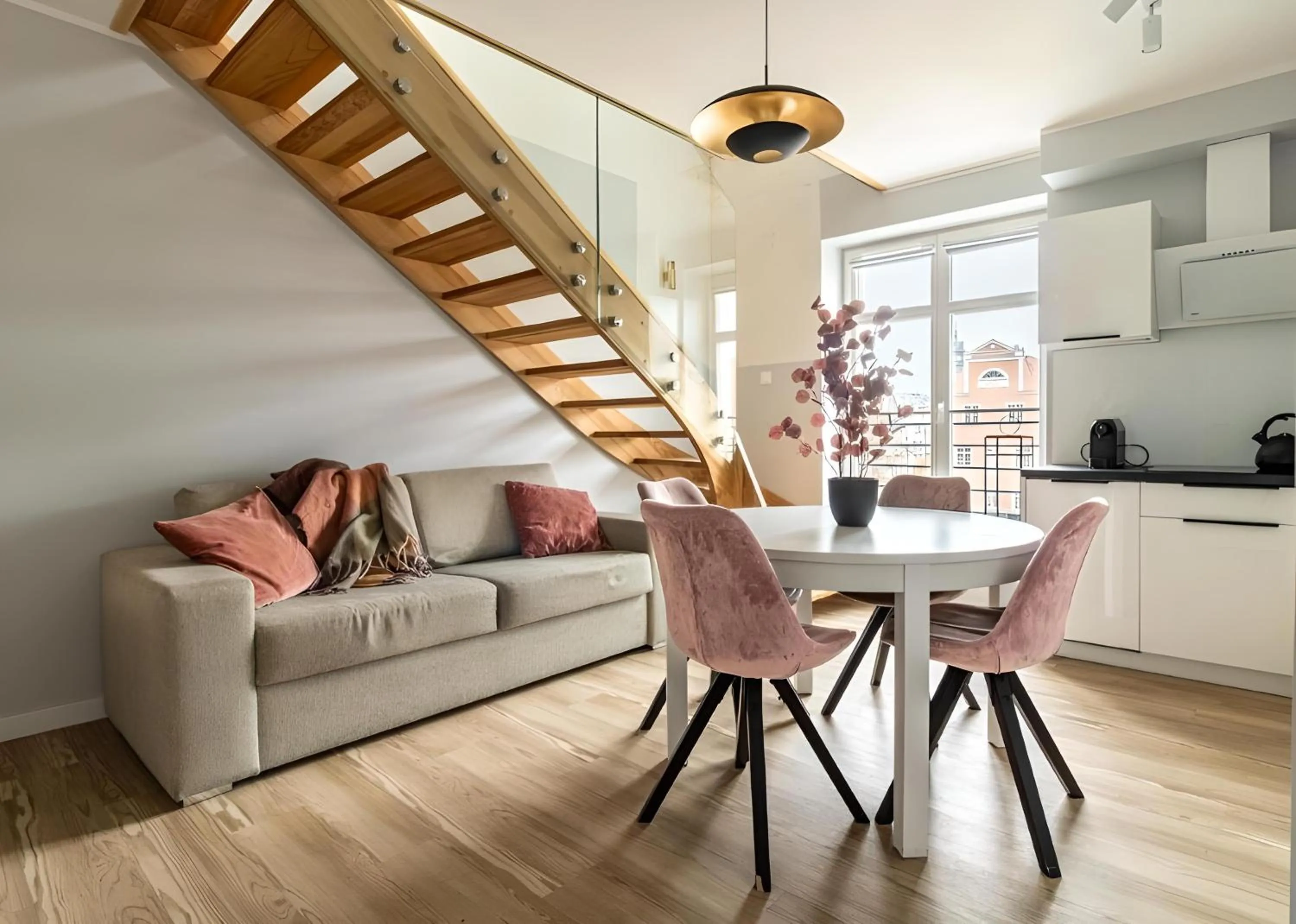 Spring in Baltic Gdańsk Old Town by St Mary's Church