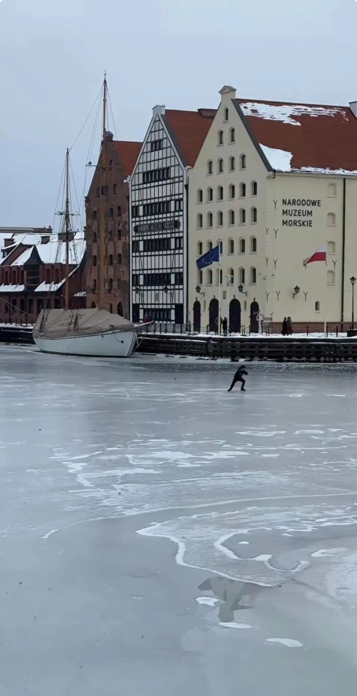 Spring in Baltic Gdańsk Old Town by St Mary's Church