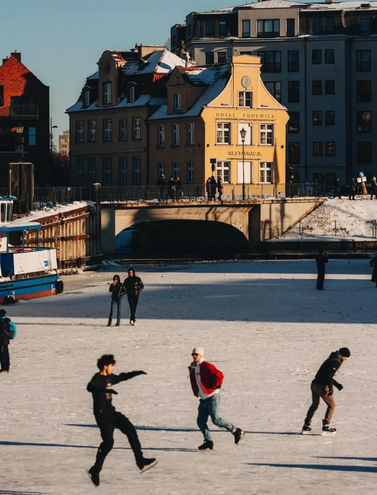 Spring in Baltic Gdańsk Old Town by St Mary's Church