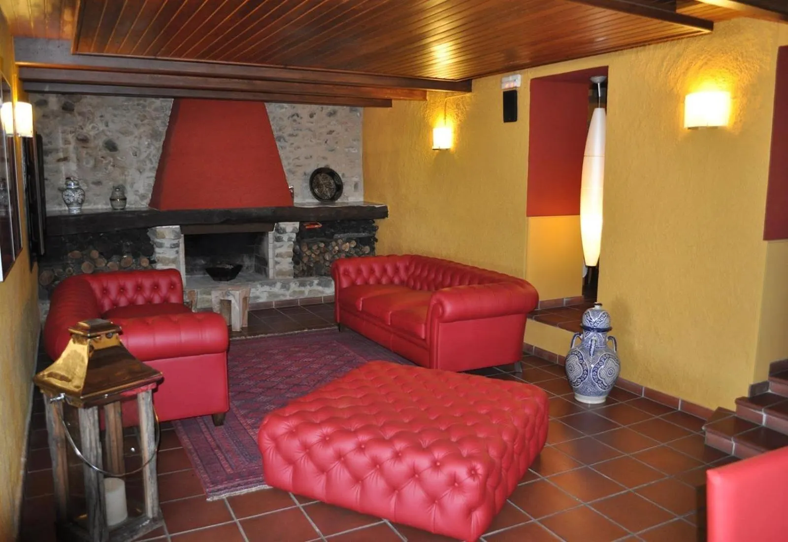 Living room in luxury stone villa