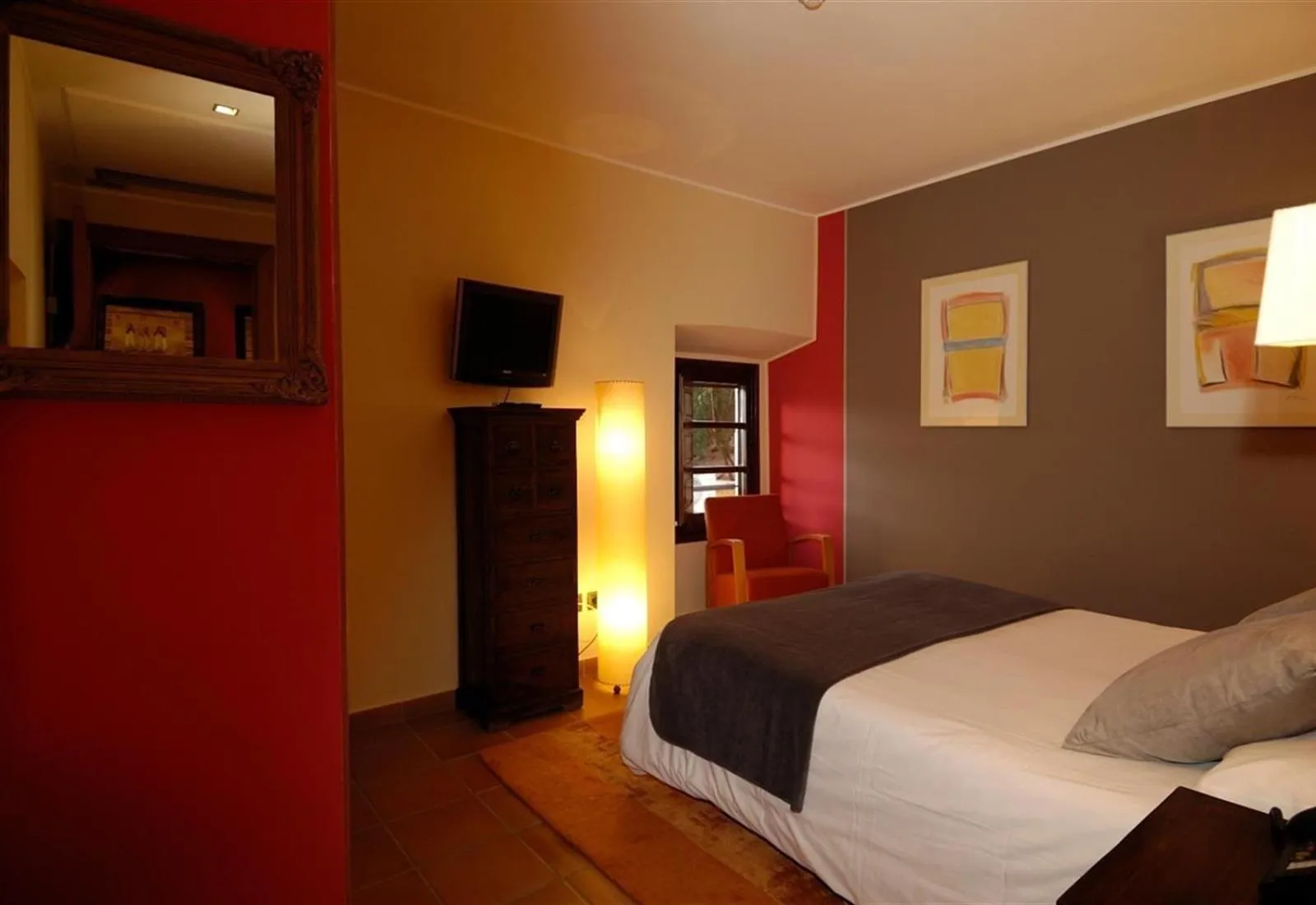 Bedroom, Bed in luxury stone villa