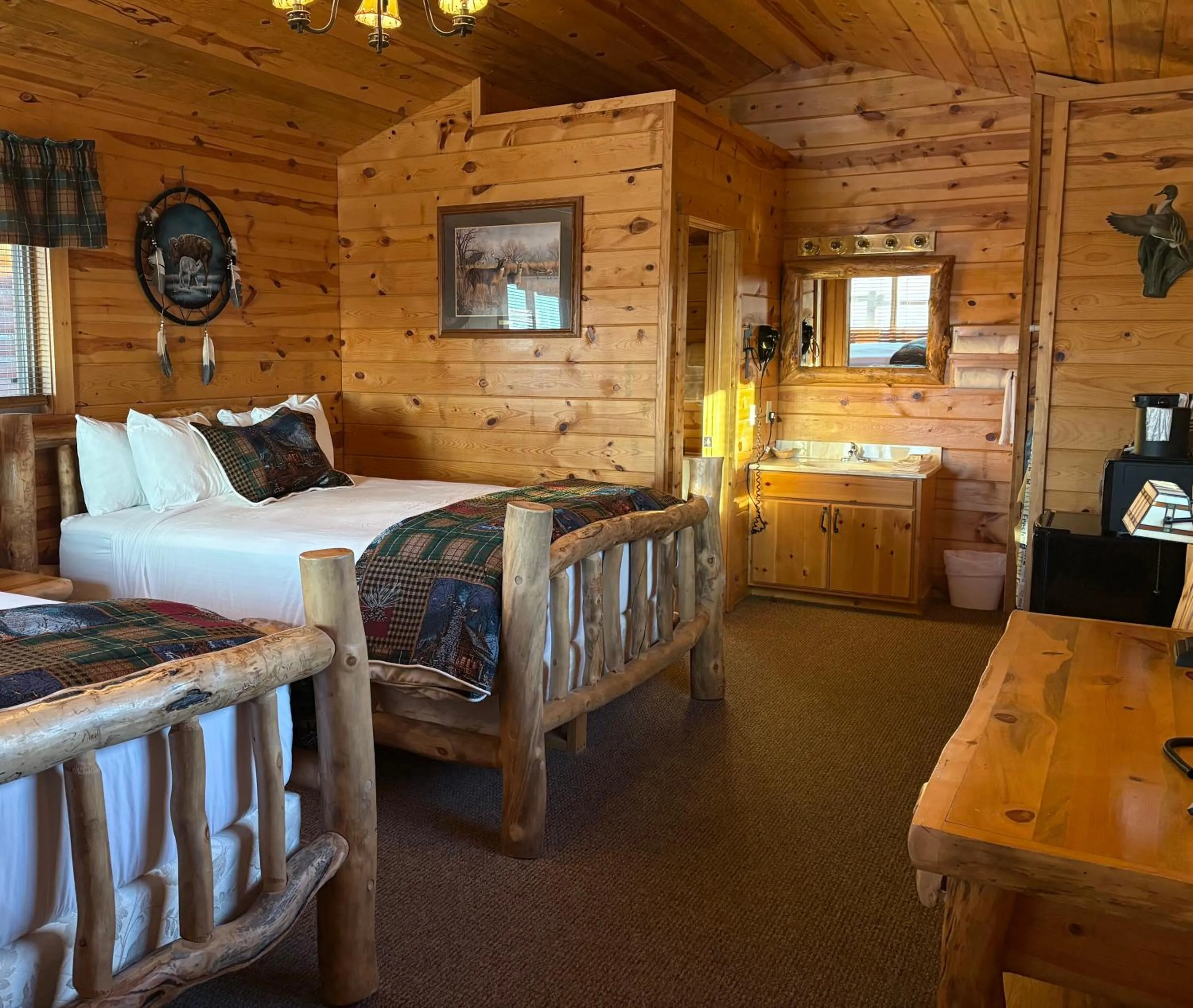 Bed in Badlands Frontier Cabins