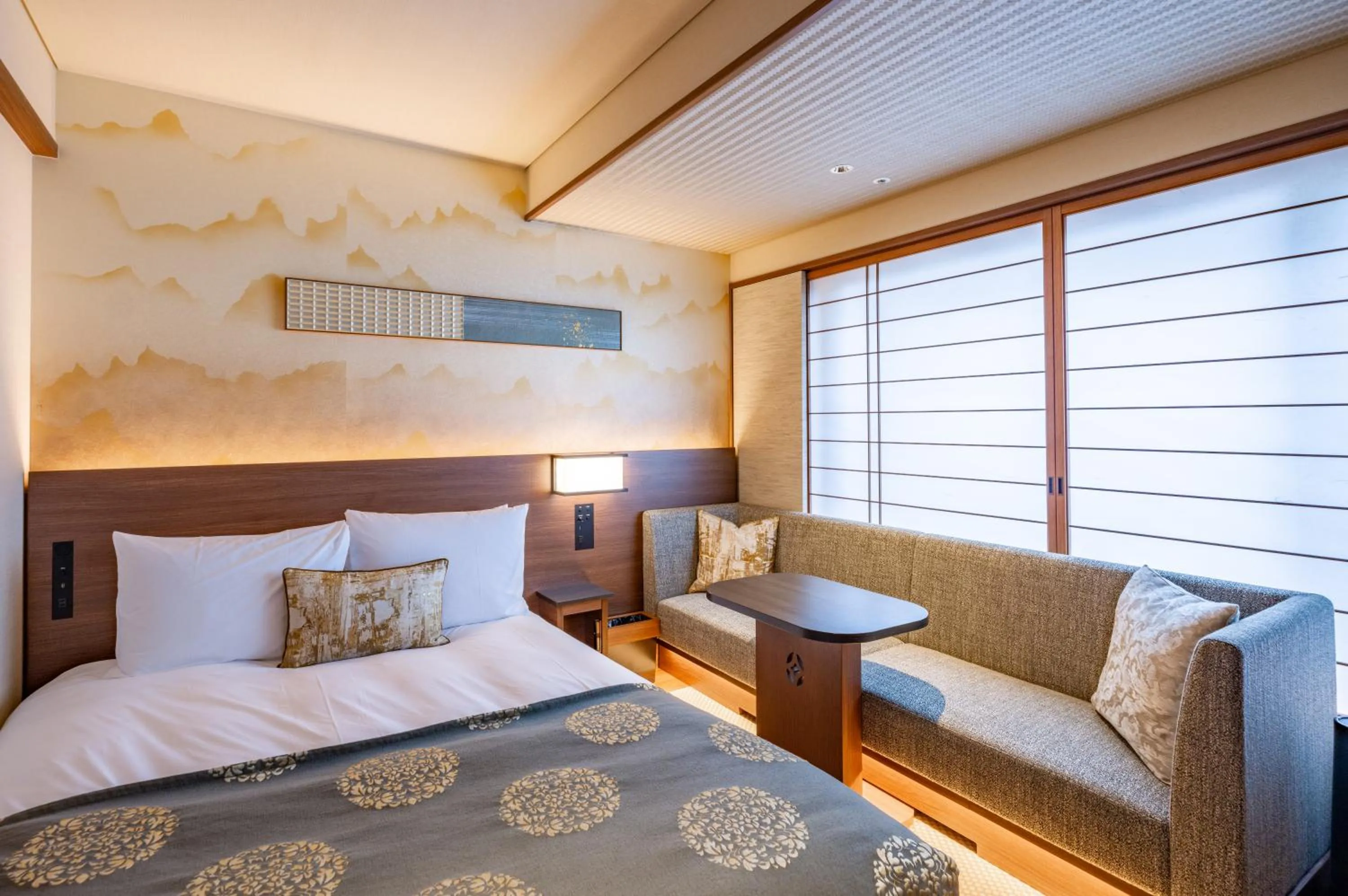 Bed in Sora Niwa Terrace Kyoto