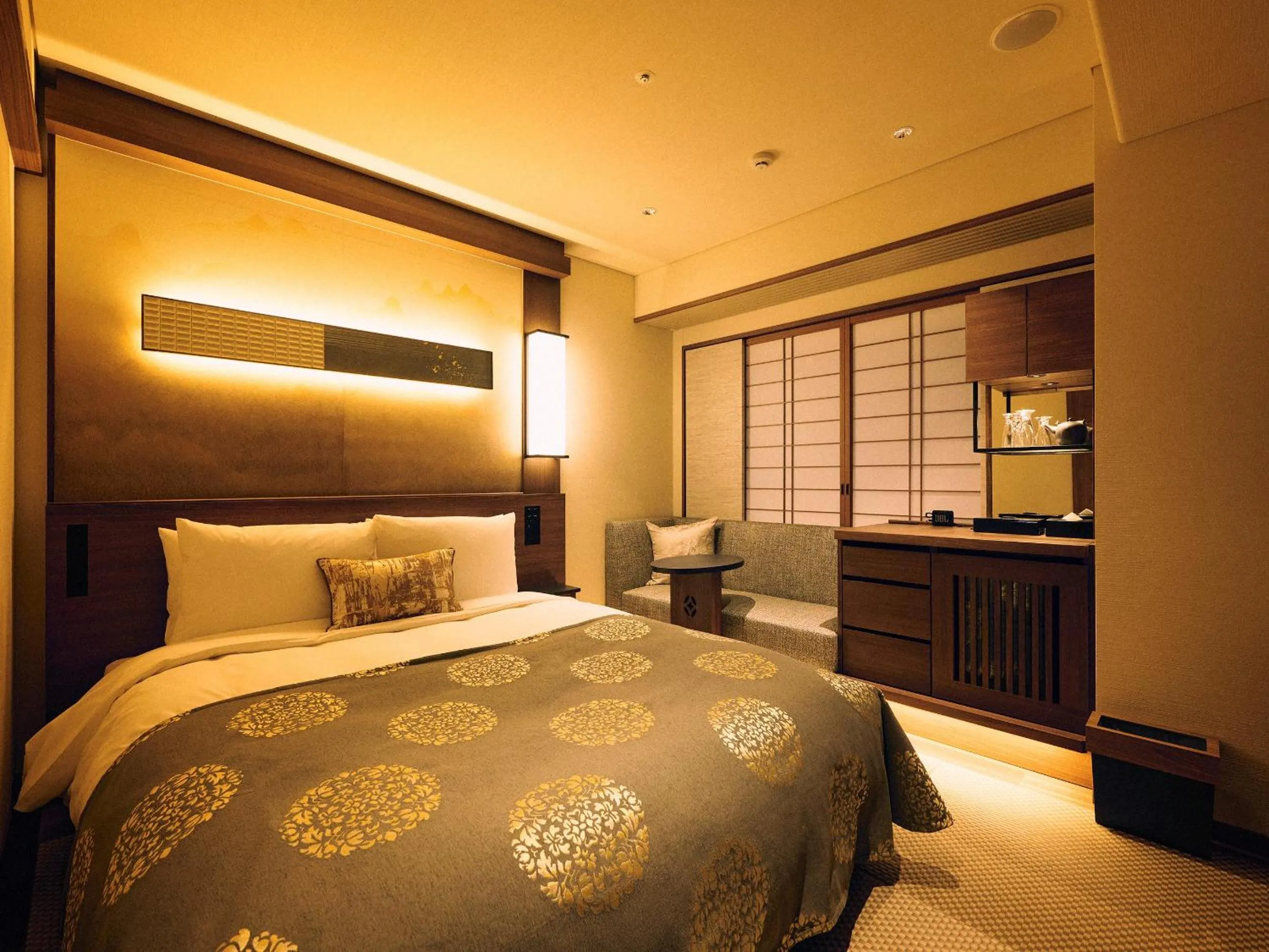 Bed in Sora Niwa Terrace Kyoto