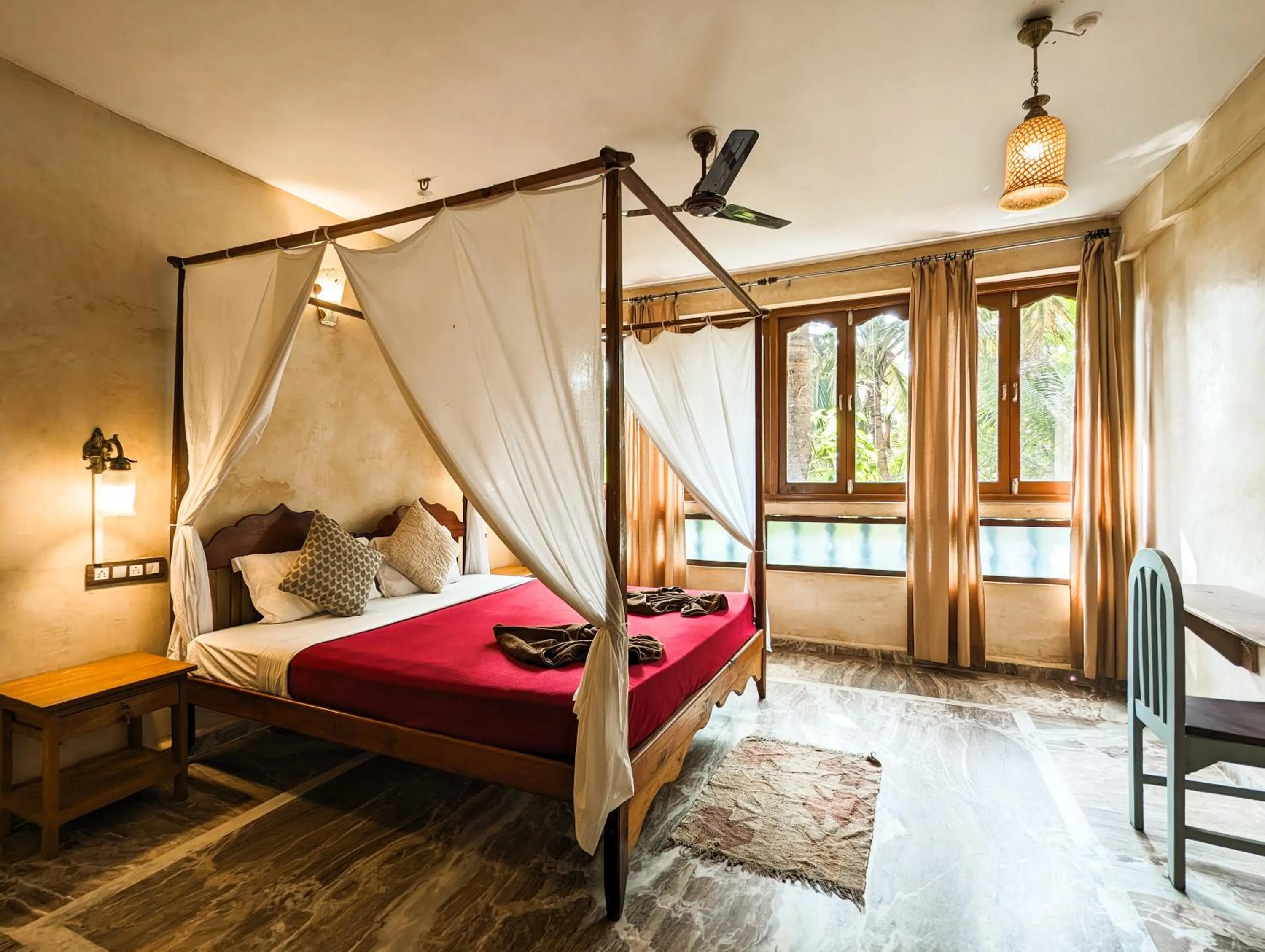 Bed in Nalanda Retreat Goa By Mandrem Beach