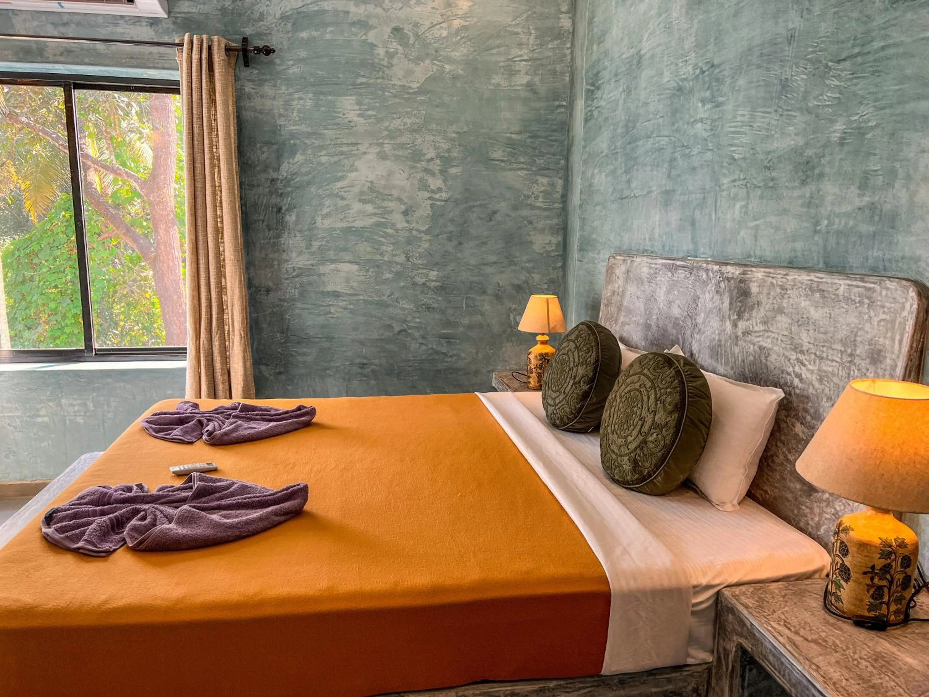 Bed in Nalanda Retreat Goa By Mandrem Beach