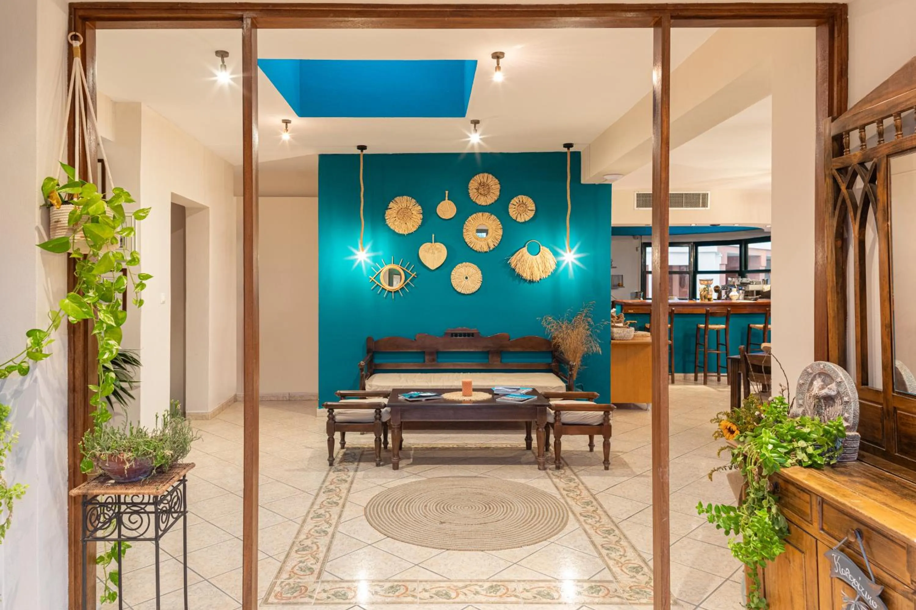 Seating area in Nisea Hotel Samos