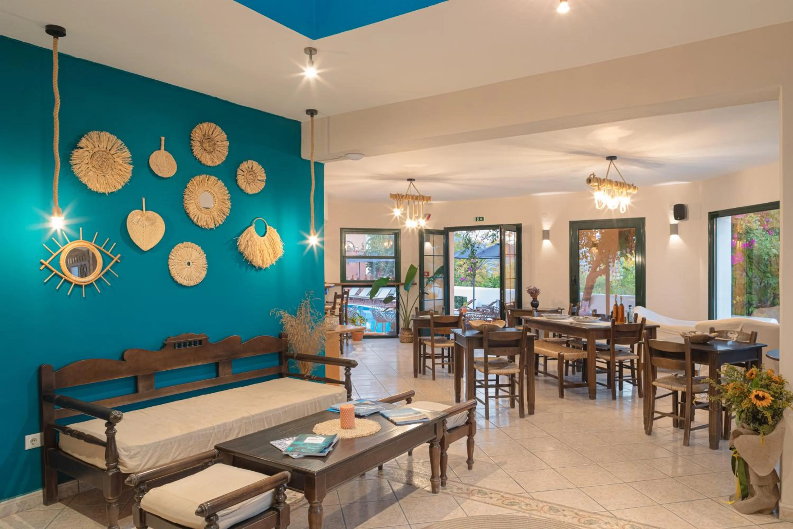 Seating area in Nisea Hotel Samos