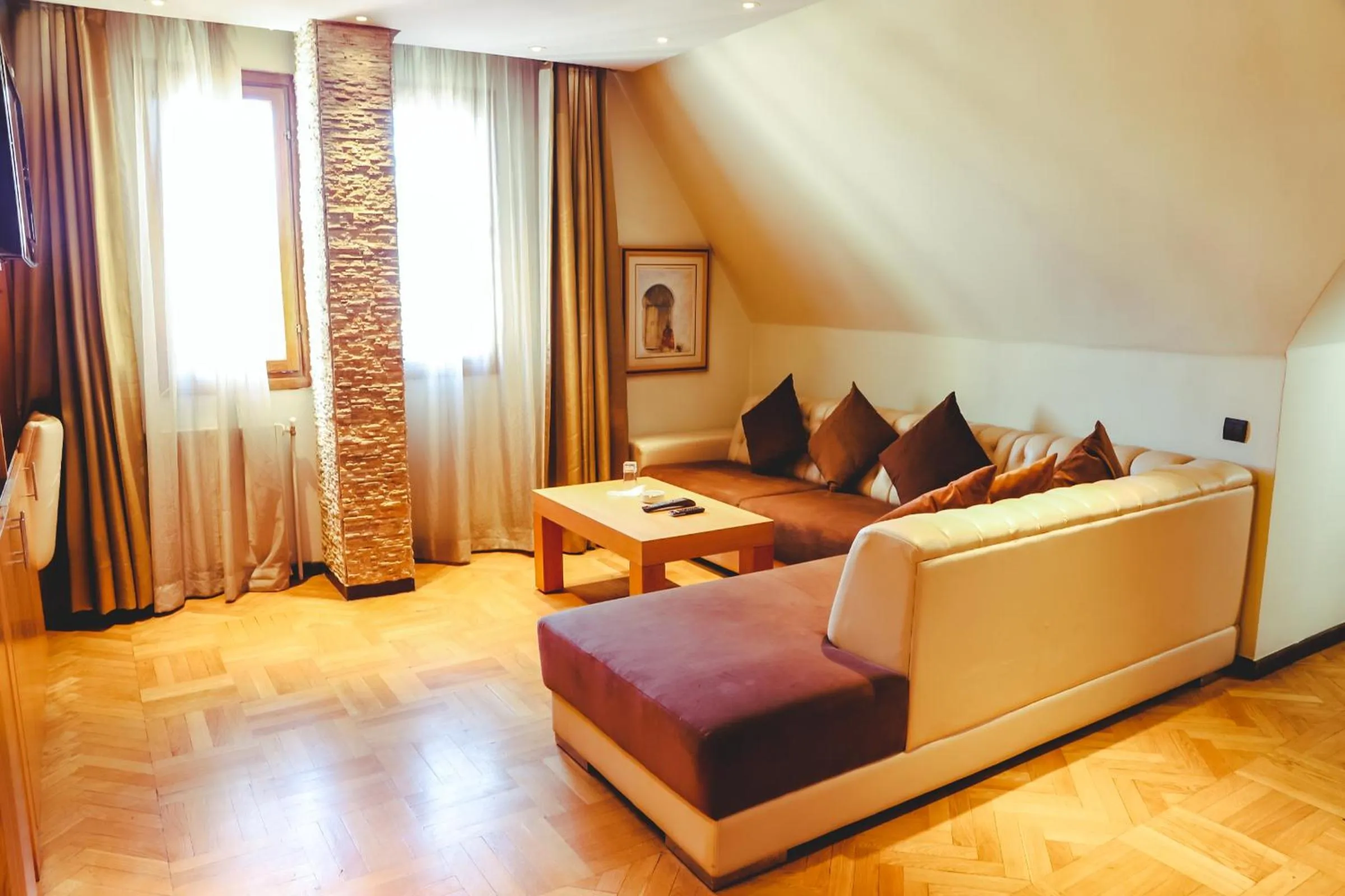 Decorative detail, Bed in Hotel Perce Neige