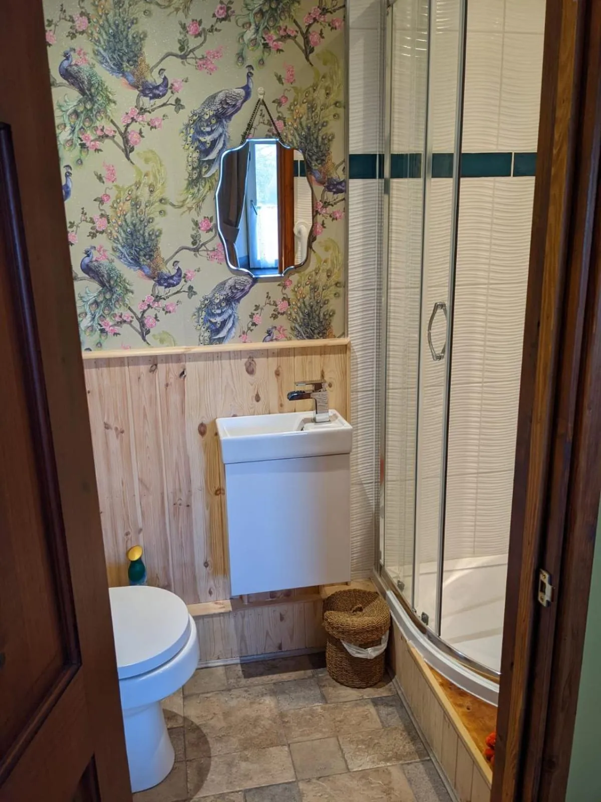 Shower in Hideaway Escapes, Farmhouse B&B & Holiday Home, Ideal family stay or Romantic break, Friendly animals on our smallholding in beautiful Pembrokeshire setting close to Narberth