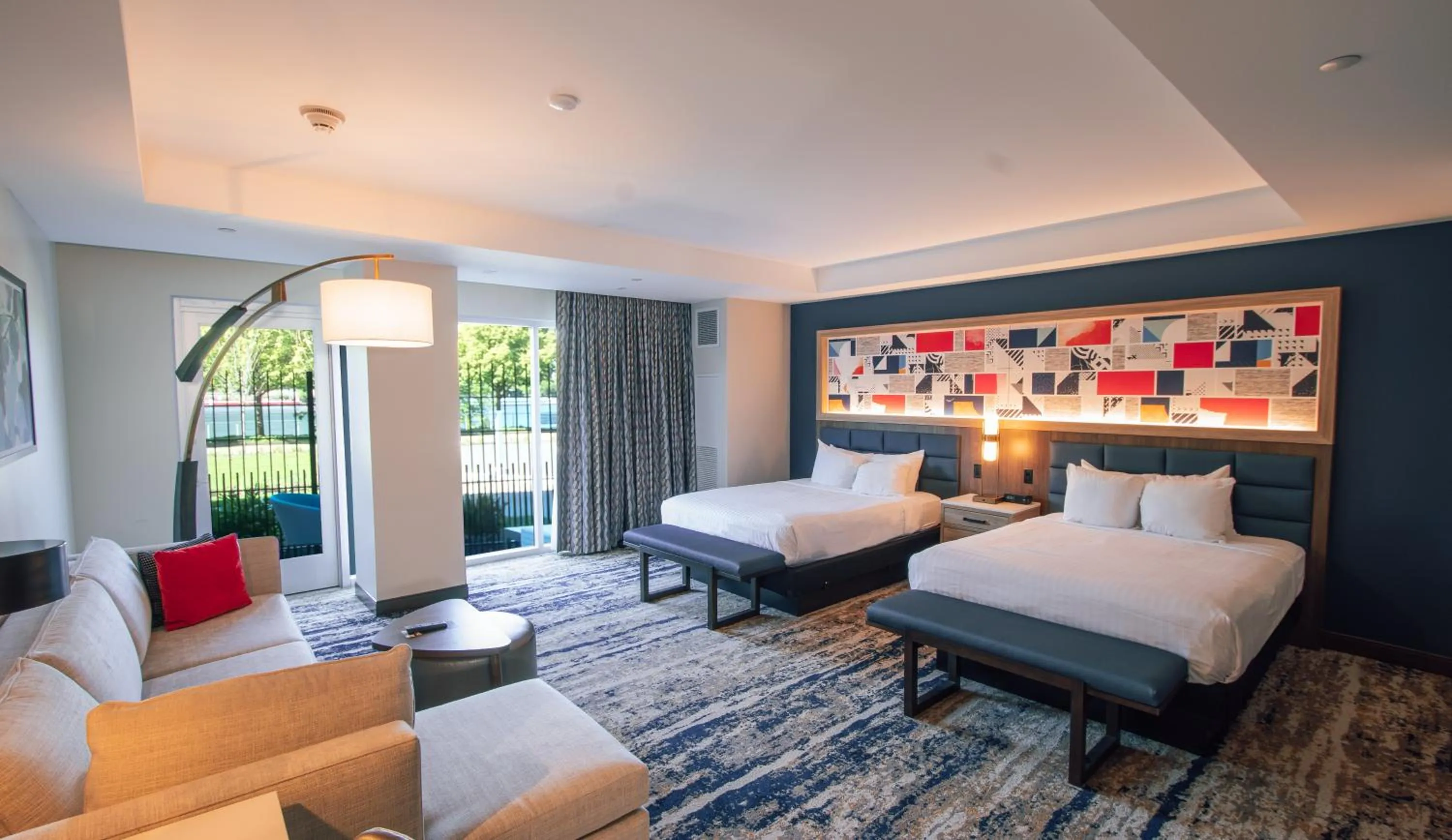 Bedroom, Bed in The Landing Hotel at Rivers Casino Pittsburgh