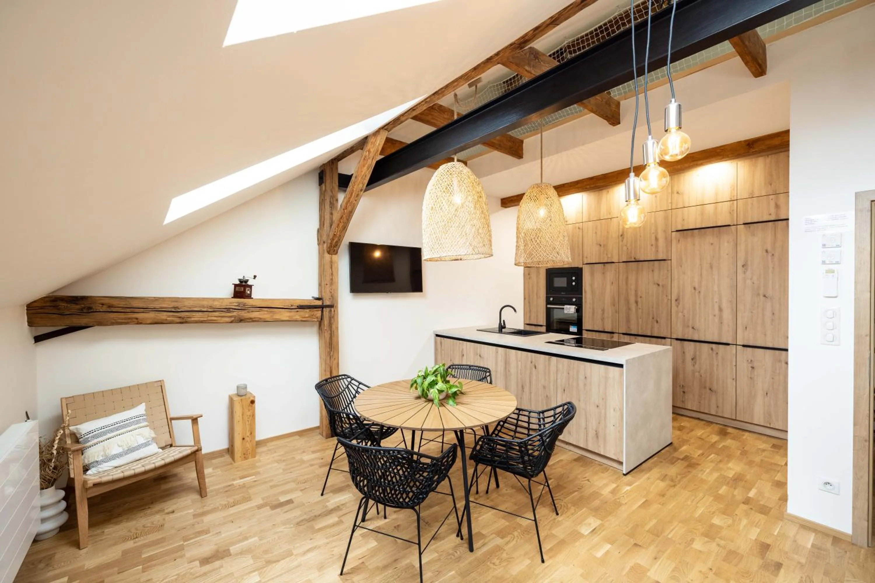 Kitchen or kitchenette in Apartmány Marienhof