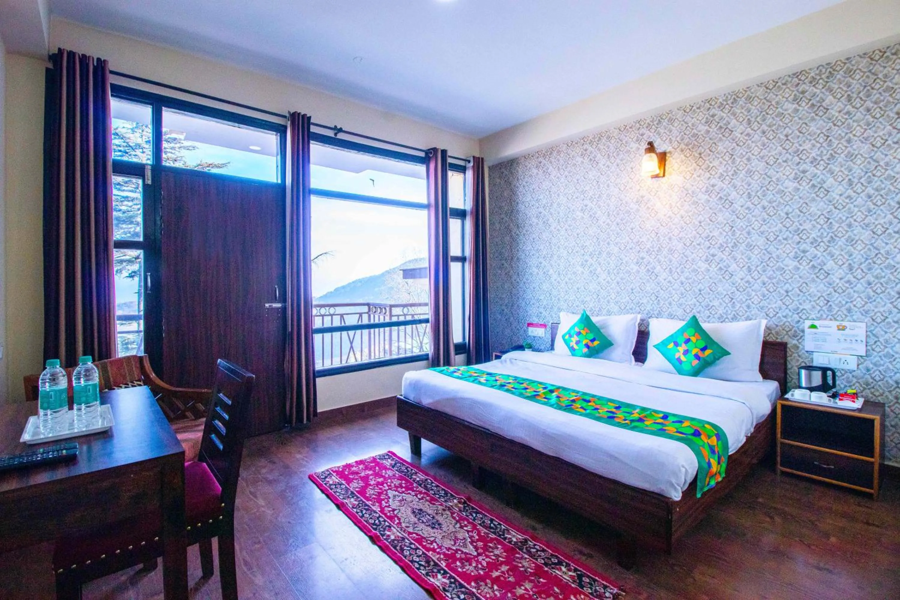 Bedroom, Bed in Treebo Shimla Ayurvedic Retreat, Kufri - Pure Veg