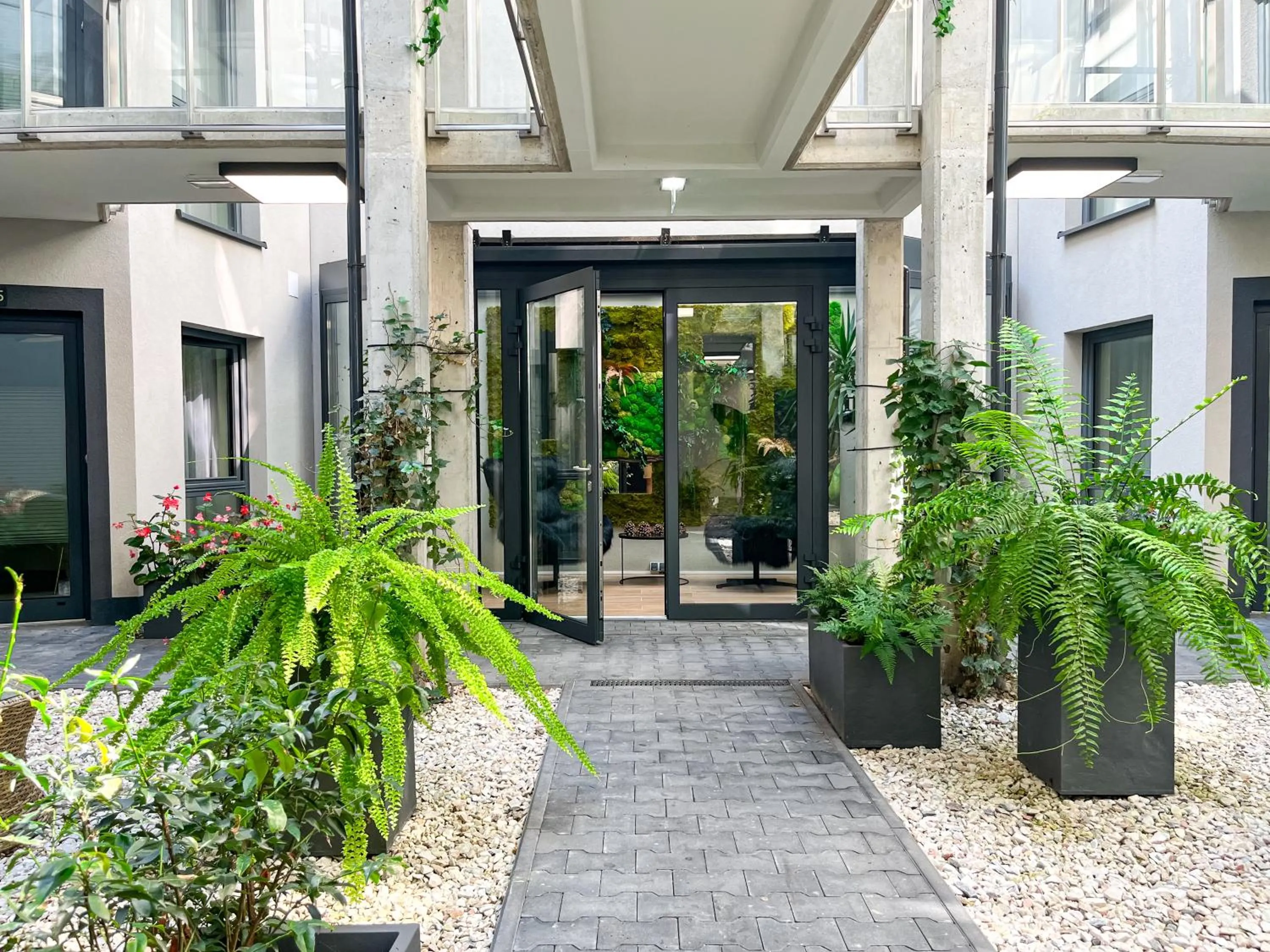 Inner courtyard view in Xerion Hotel