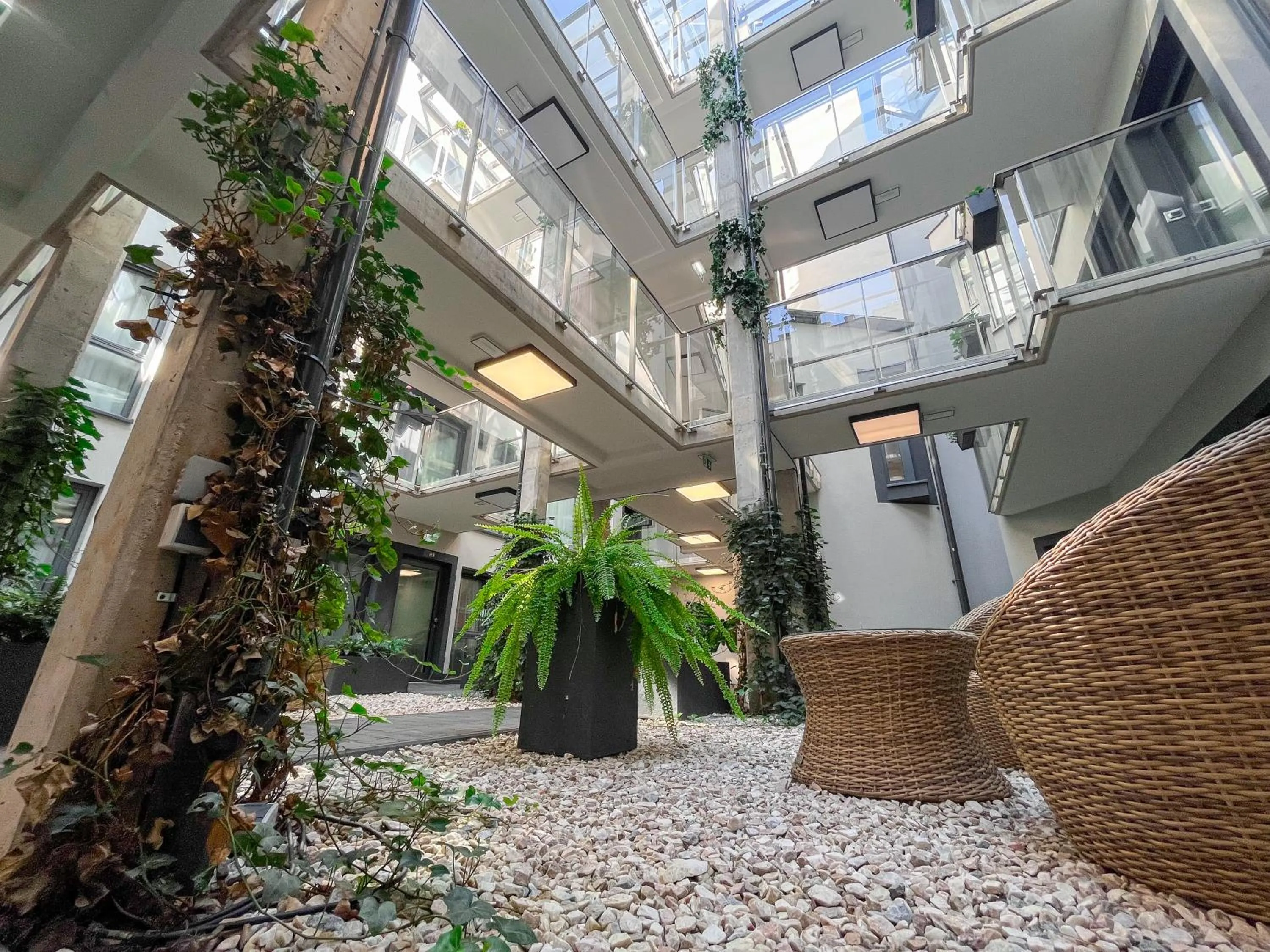 Inner courtyard view in Xerion Hotel