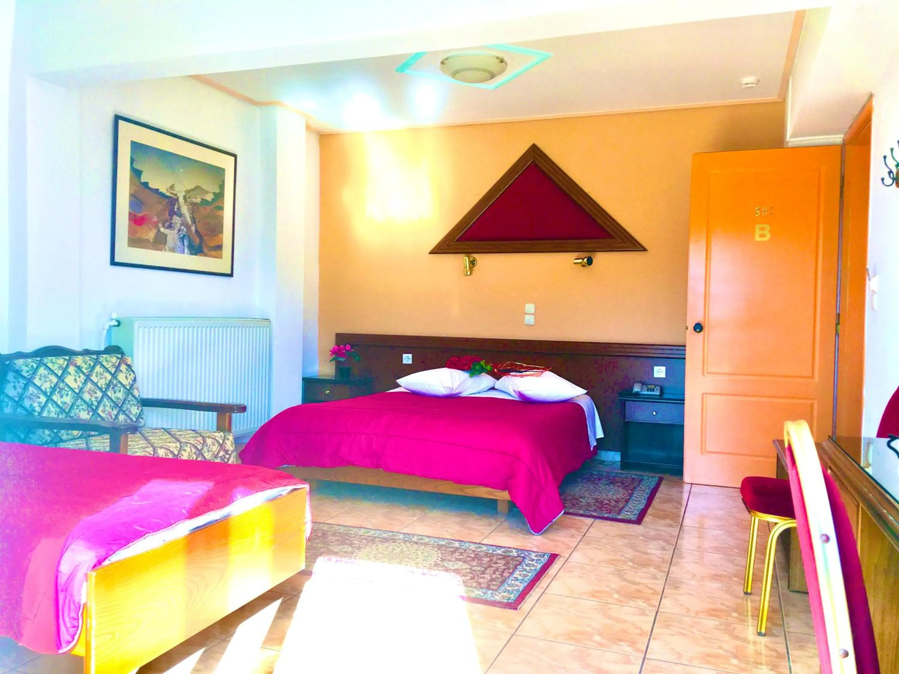 Bed in delphi aiolos center hotel panoramic view&yoga harmony hotel&rooms