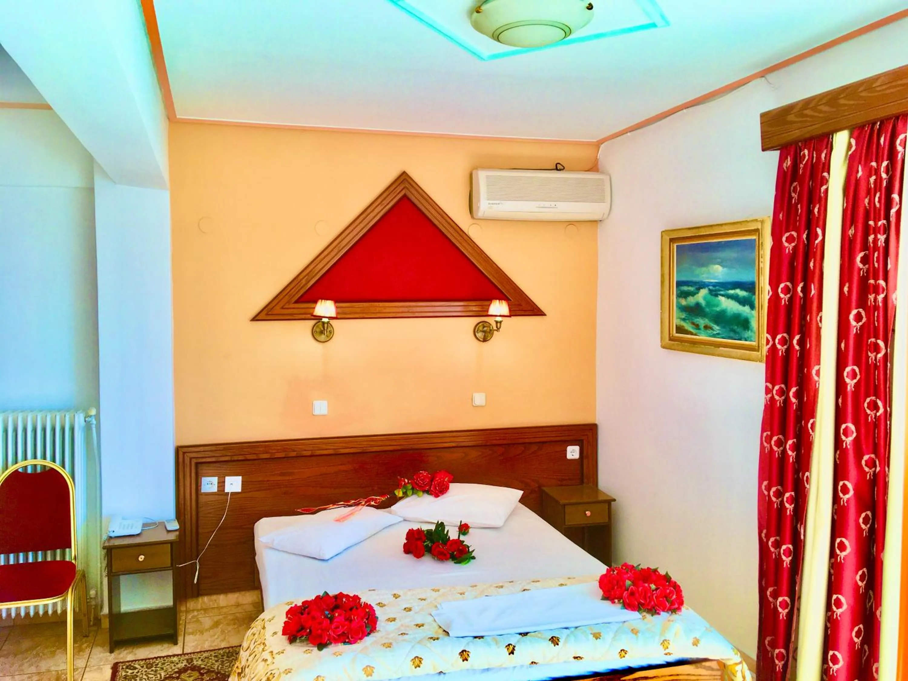 Bed in delphi aiolos center hotel panoramic view&yoga harmony hotel&rooms