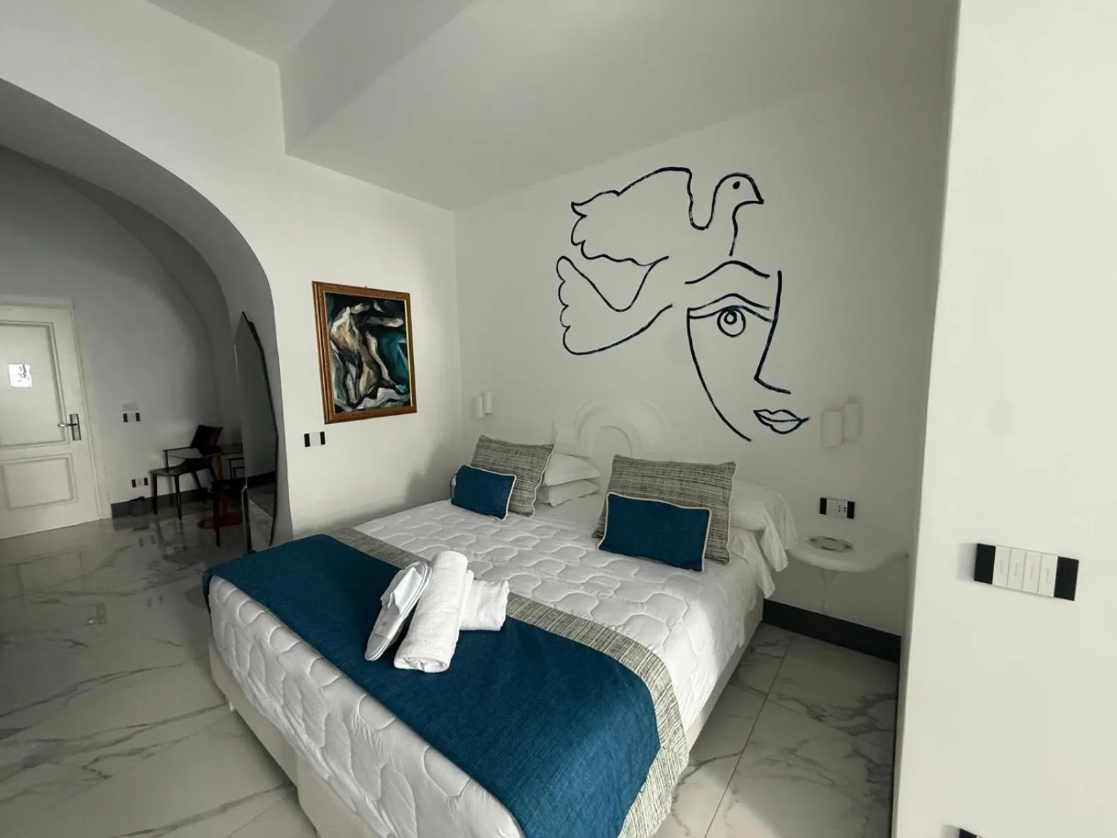 Bed in Positano Art Hotel Pasitea