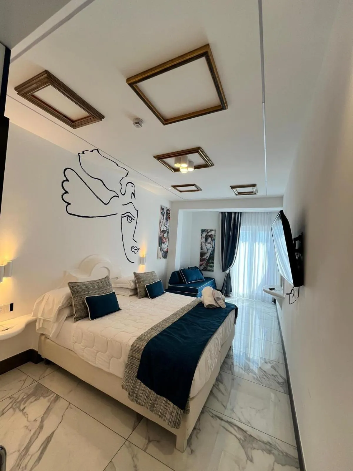 Bed in Positano Art Hotel Pasitea