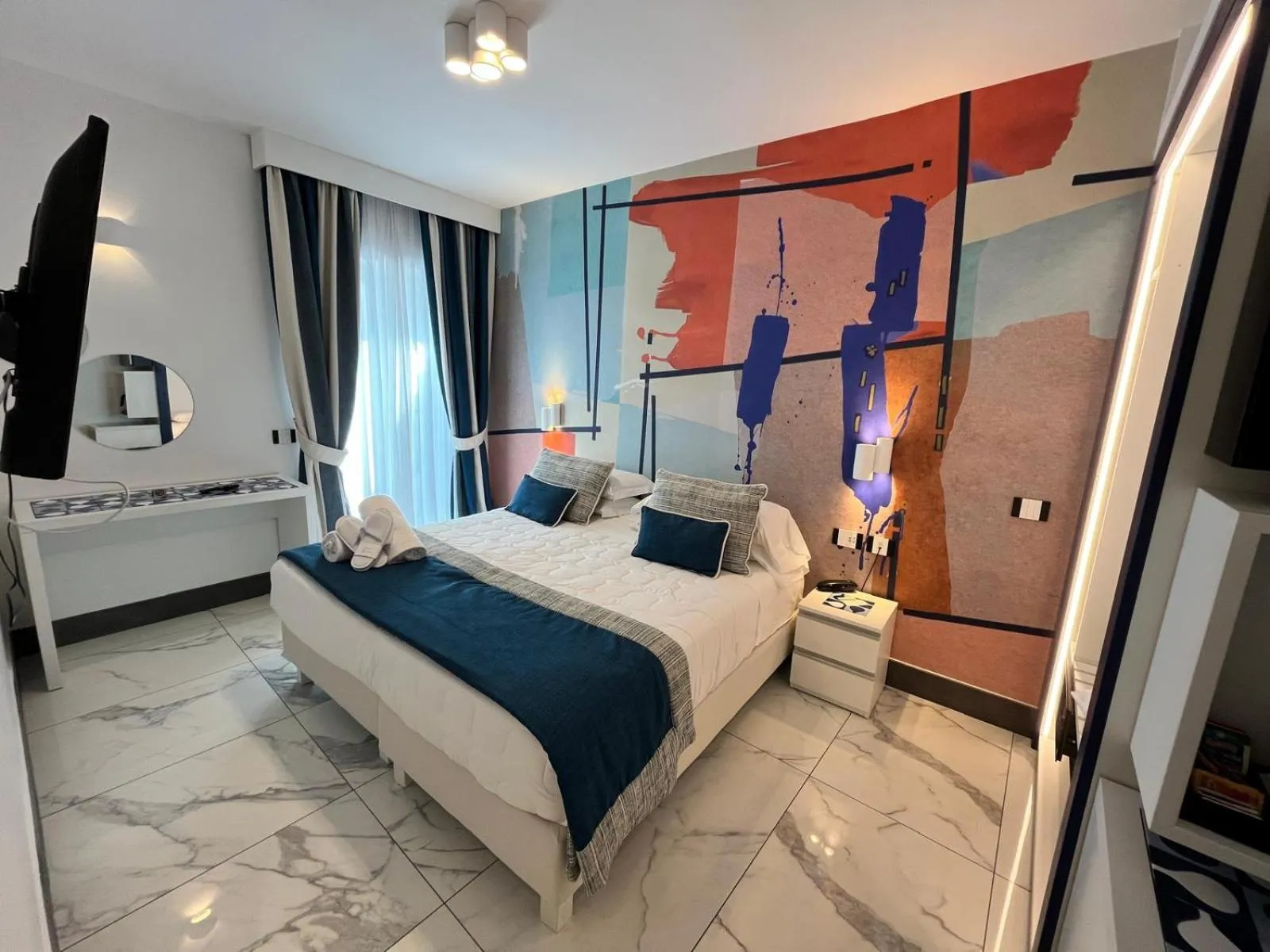 Bed in Positano Art Hotel Pasitea